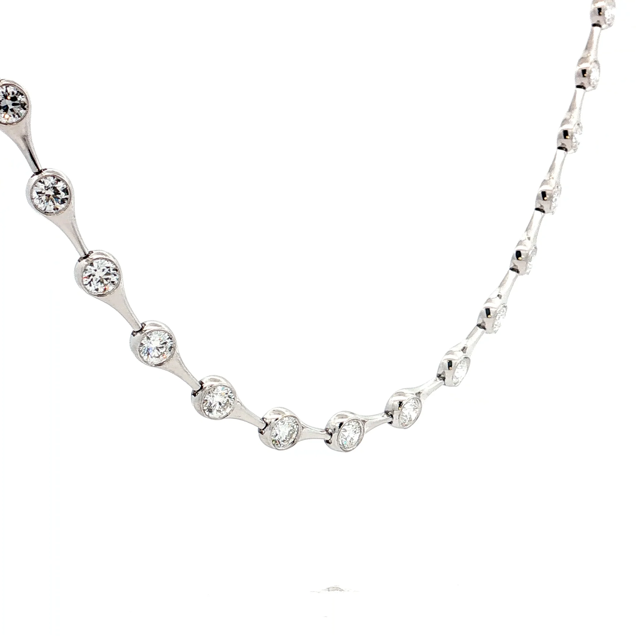 10.86 Diamond Station Necklace in 18k White Gold - Image 3