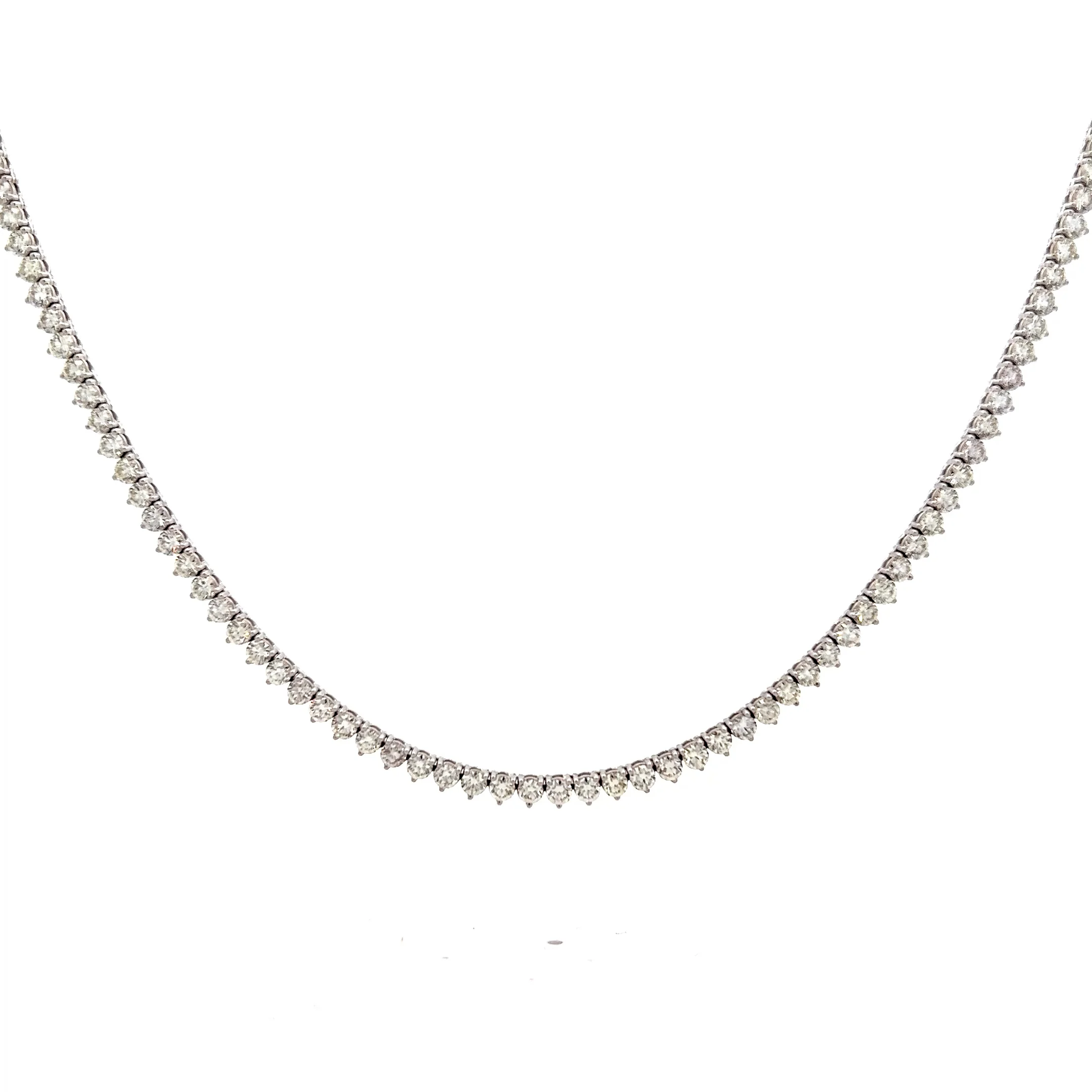 10 Carat Diamond Tennis Necklace in 14k