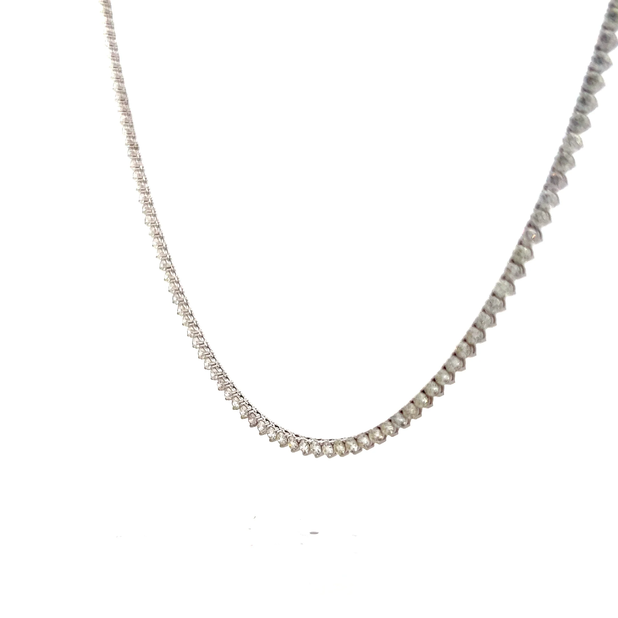 10 Carat Diamond Tennis Necklace in 14k - Image 2