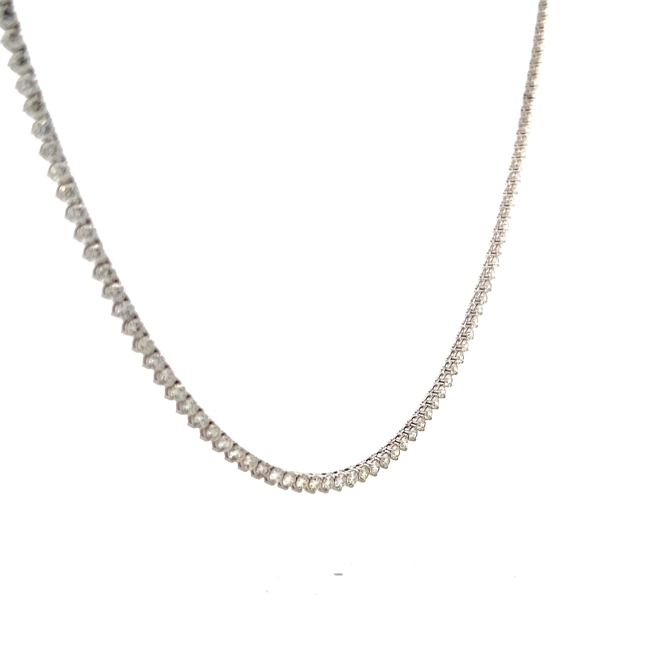 10 Carat Diamond Tennis Necklace in 14k - Image 3