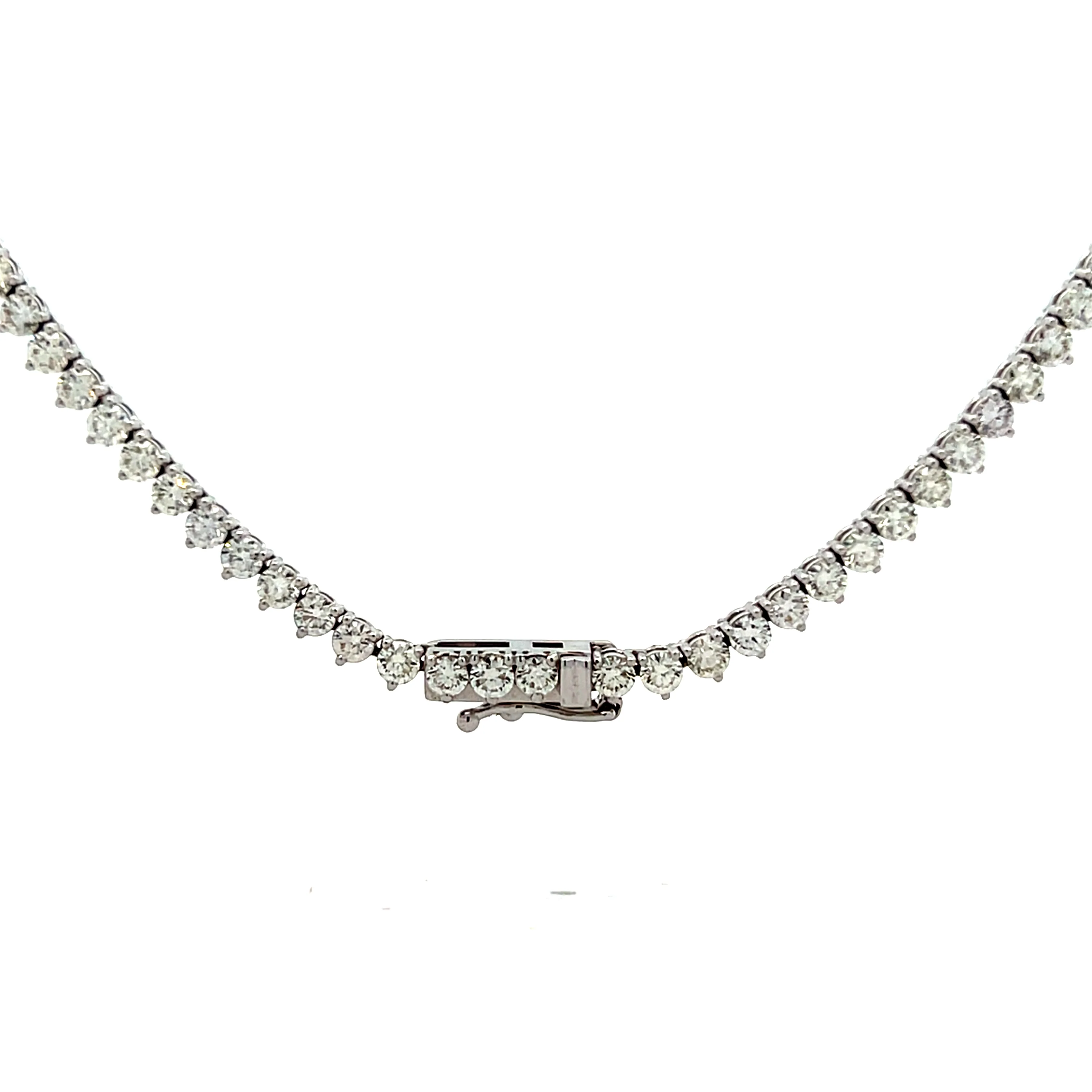 10 Carat Diamond Tennis Necklace in 14k - Image 4