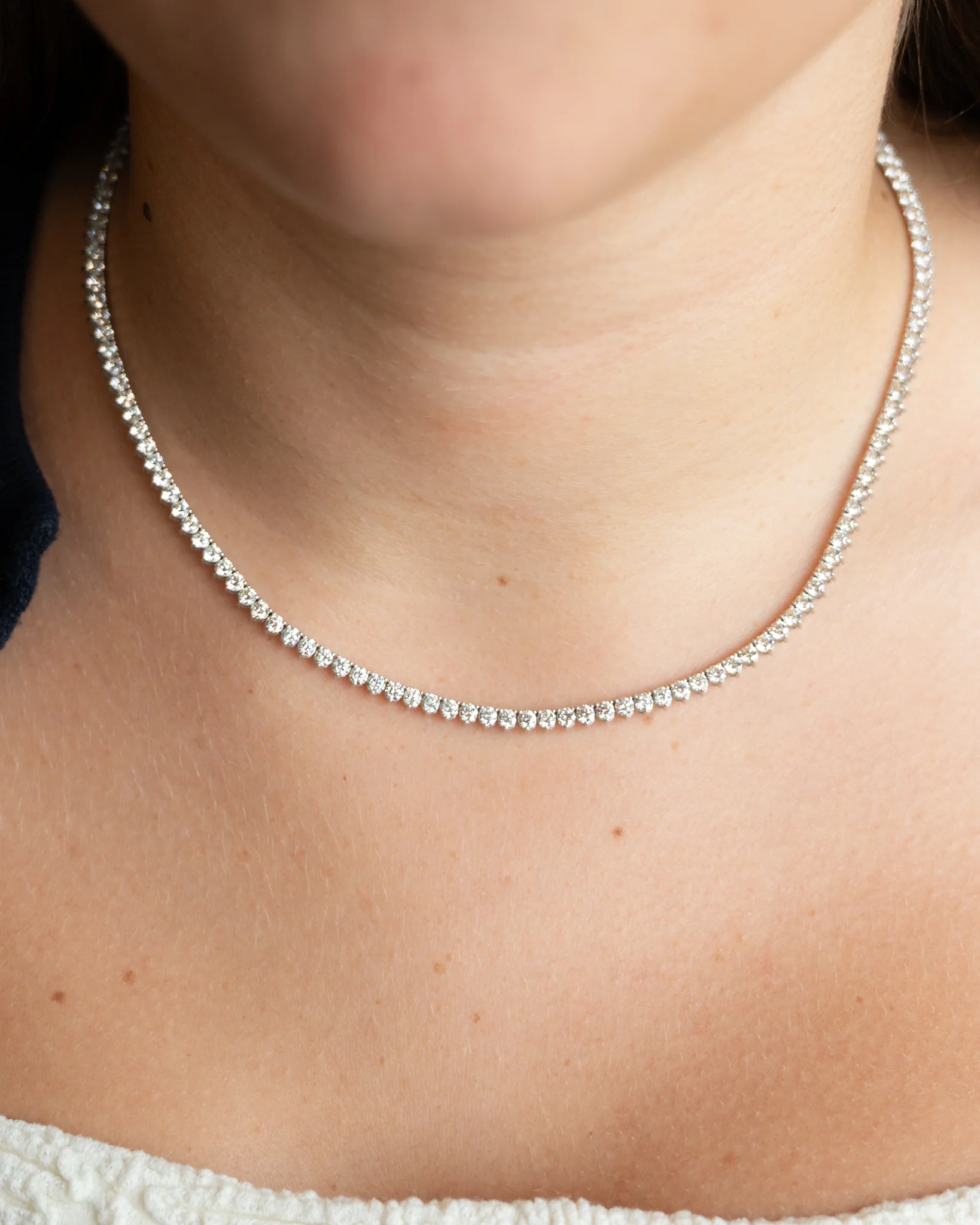 10 Carat Diamond Tennis Necklace in 14k - Image 5