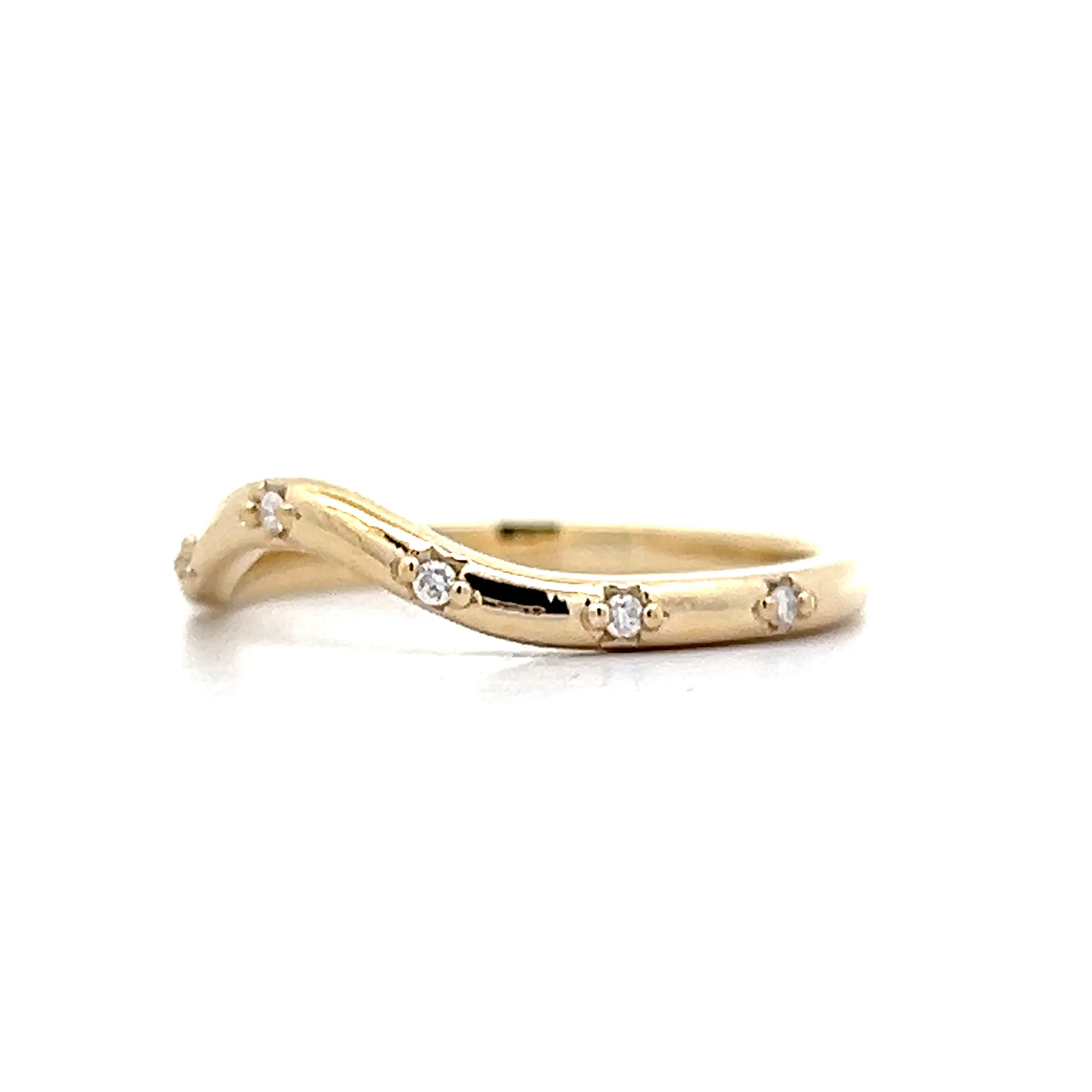 .10 Flush Set Diamond Contour Wedding Band in 14k - Image 2
