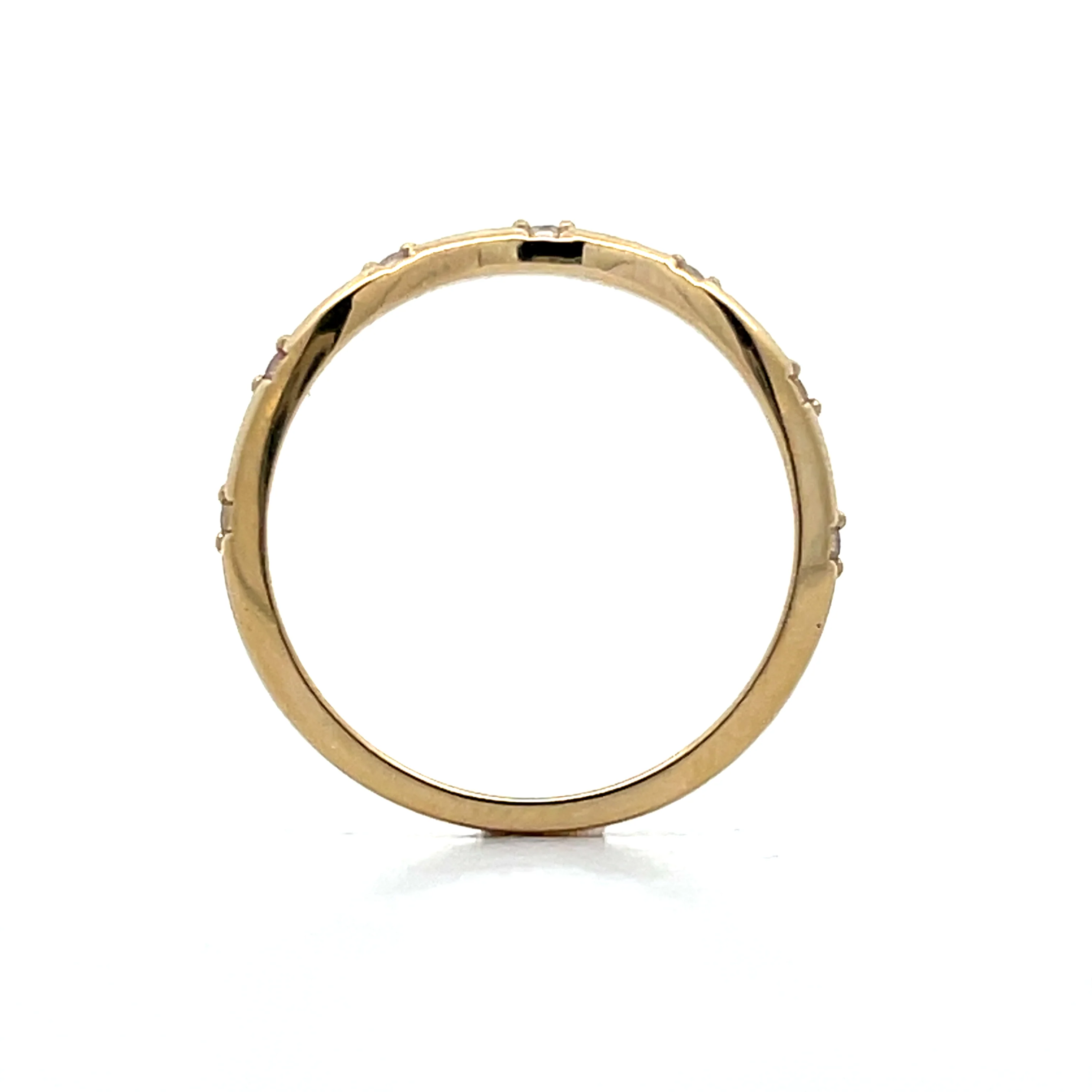 .10 Flush Set Diamond Contour Wedding Band in 14k - Image 4