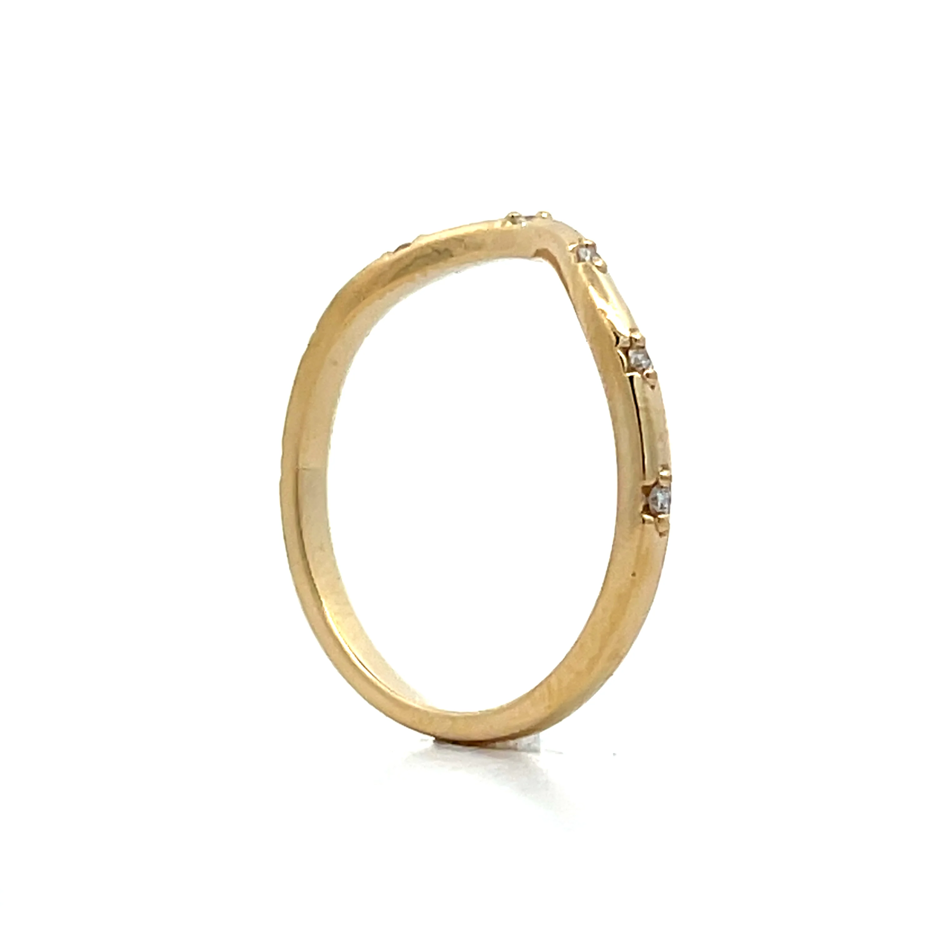 .10 Flush Set Diamond Contour Wedding Band in 14k - Image 5