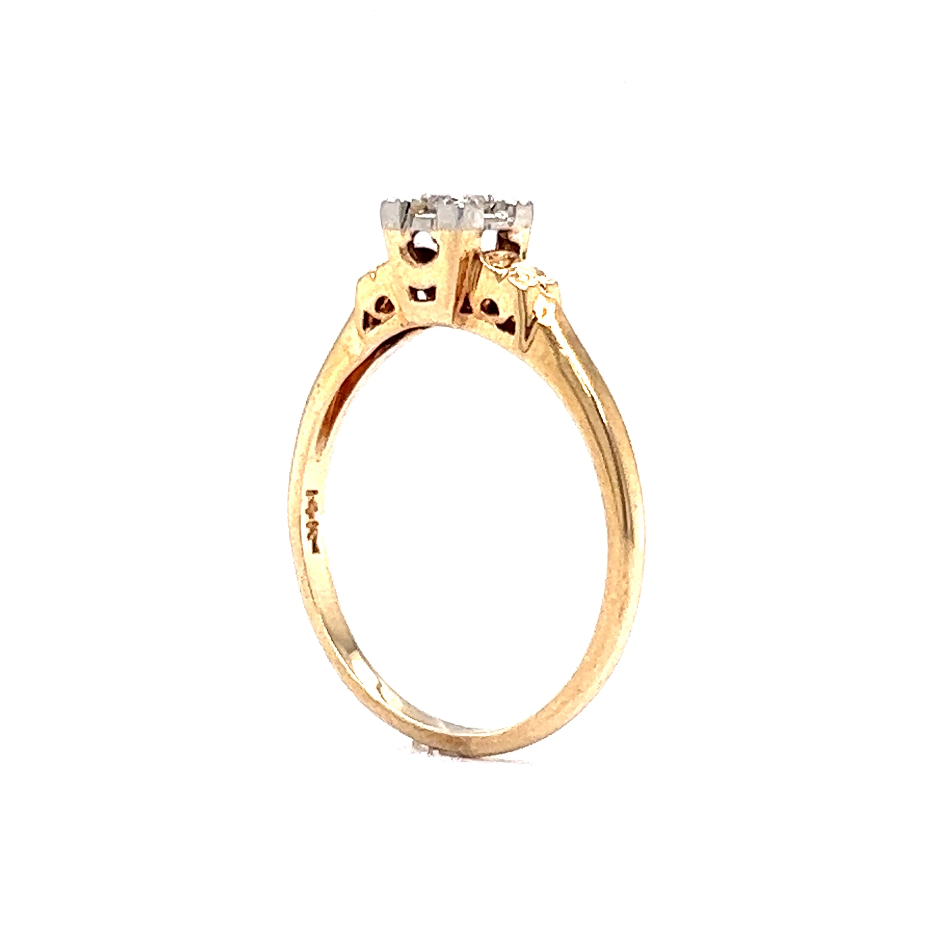 .10 Retro Solitaire Diamond Orange Blossom Engagement Ring in 14k Gold - Image 5