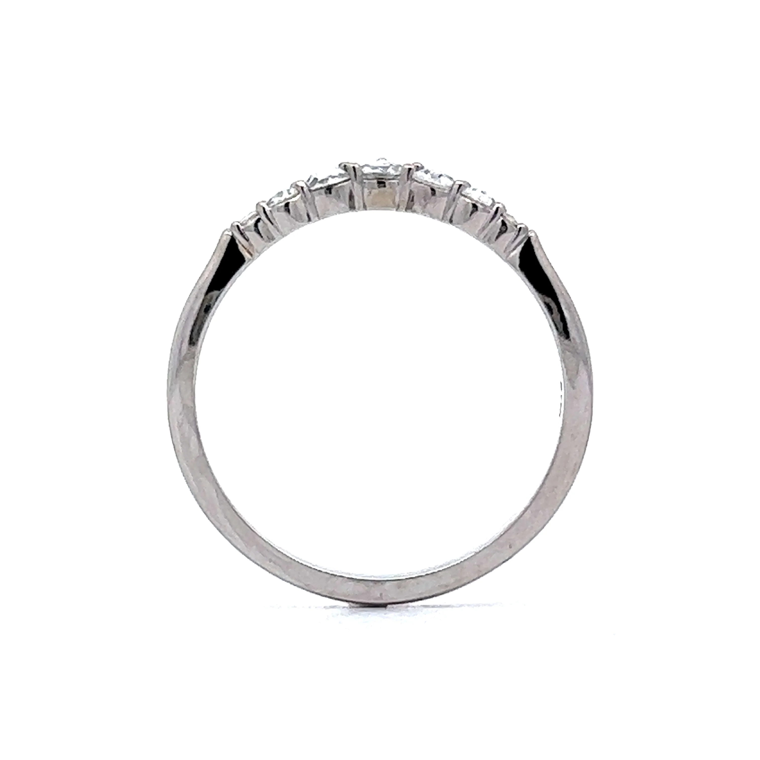 Rose Cut Diamond Tiara Wedding Band in 14k White Gold - Image 4