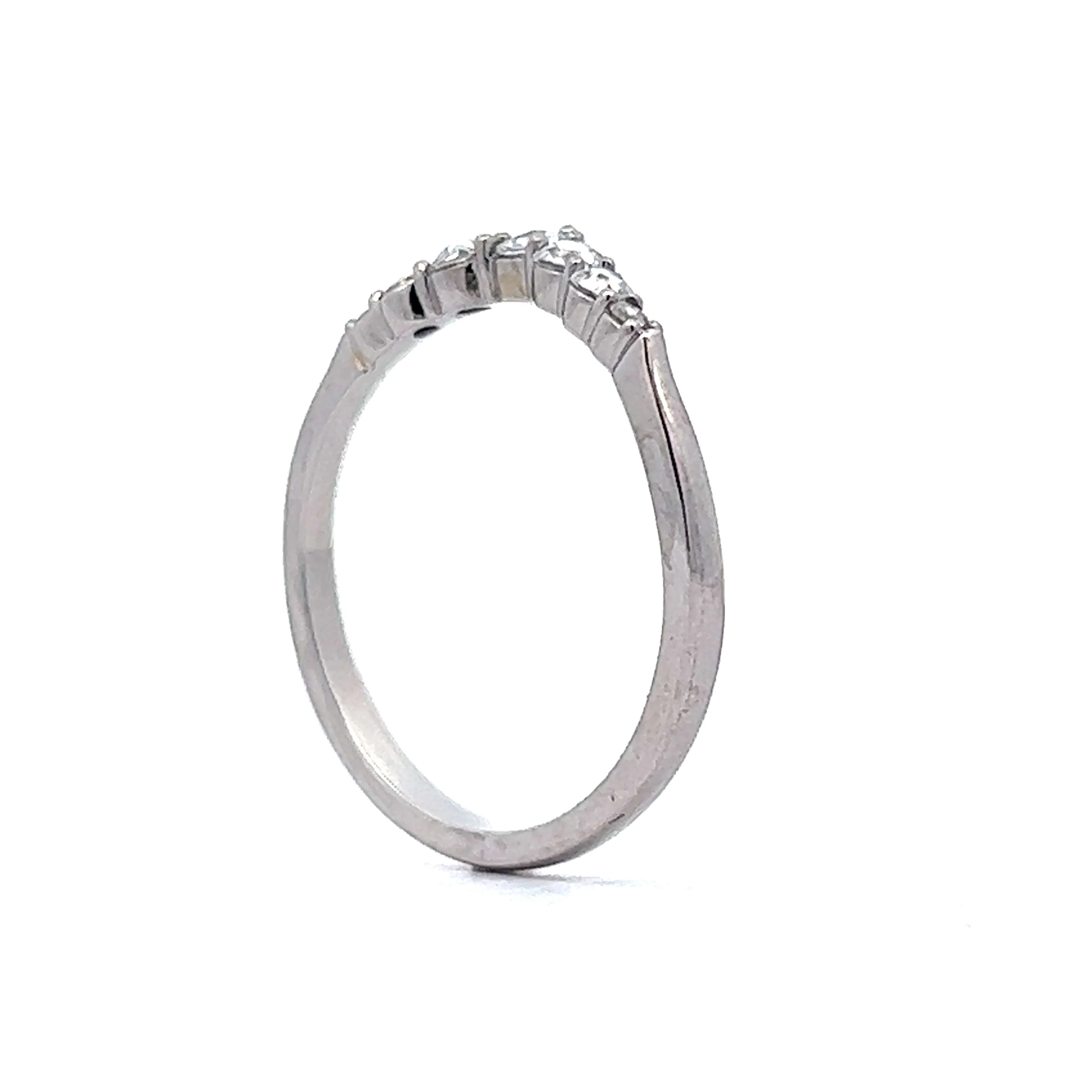 Rose Cut Diamond Tiara Wedding Band in 14k White Gold - Image 5