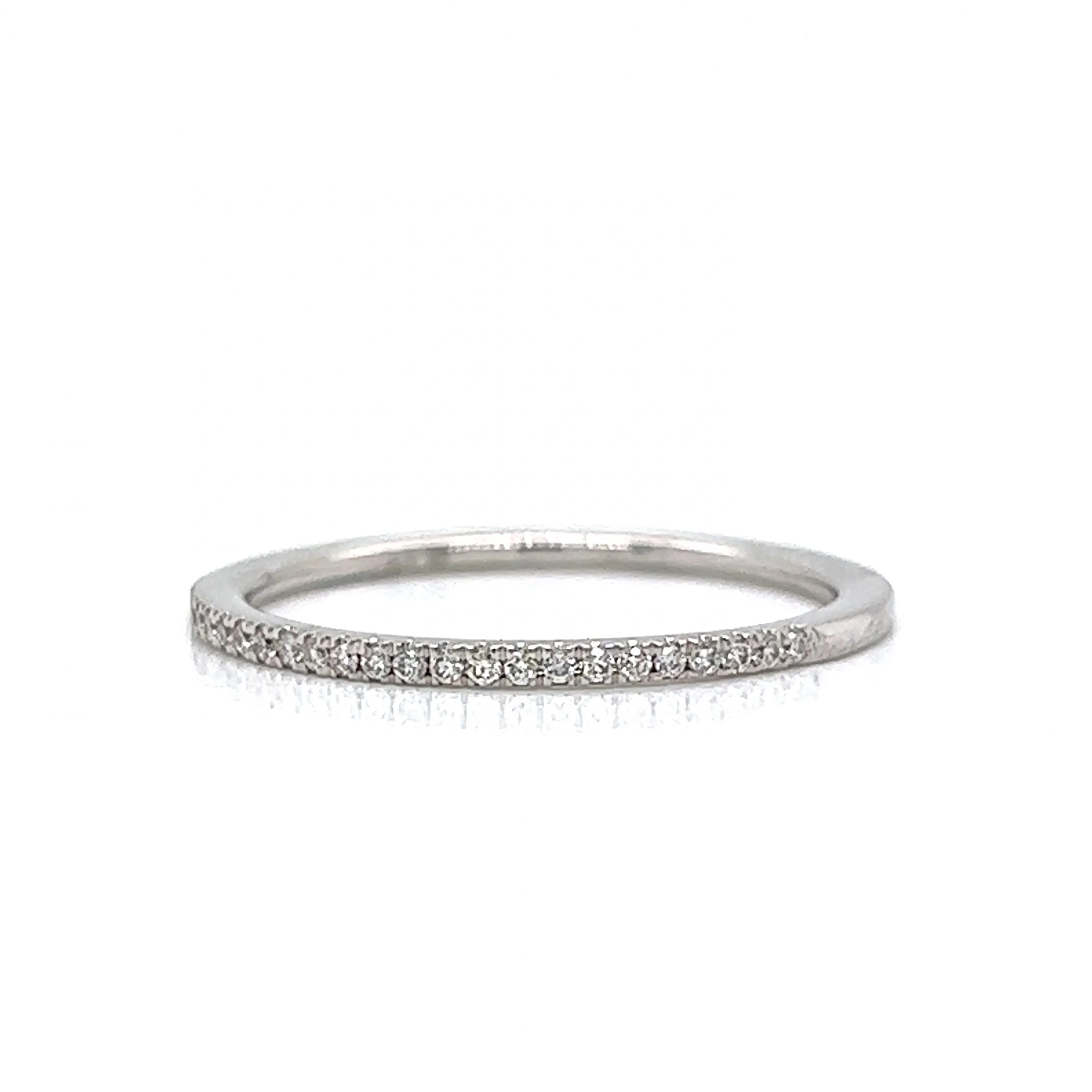 .10 Thin Diamond Wedding Band in 14k White Gold - Image 2