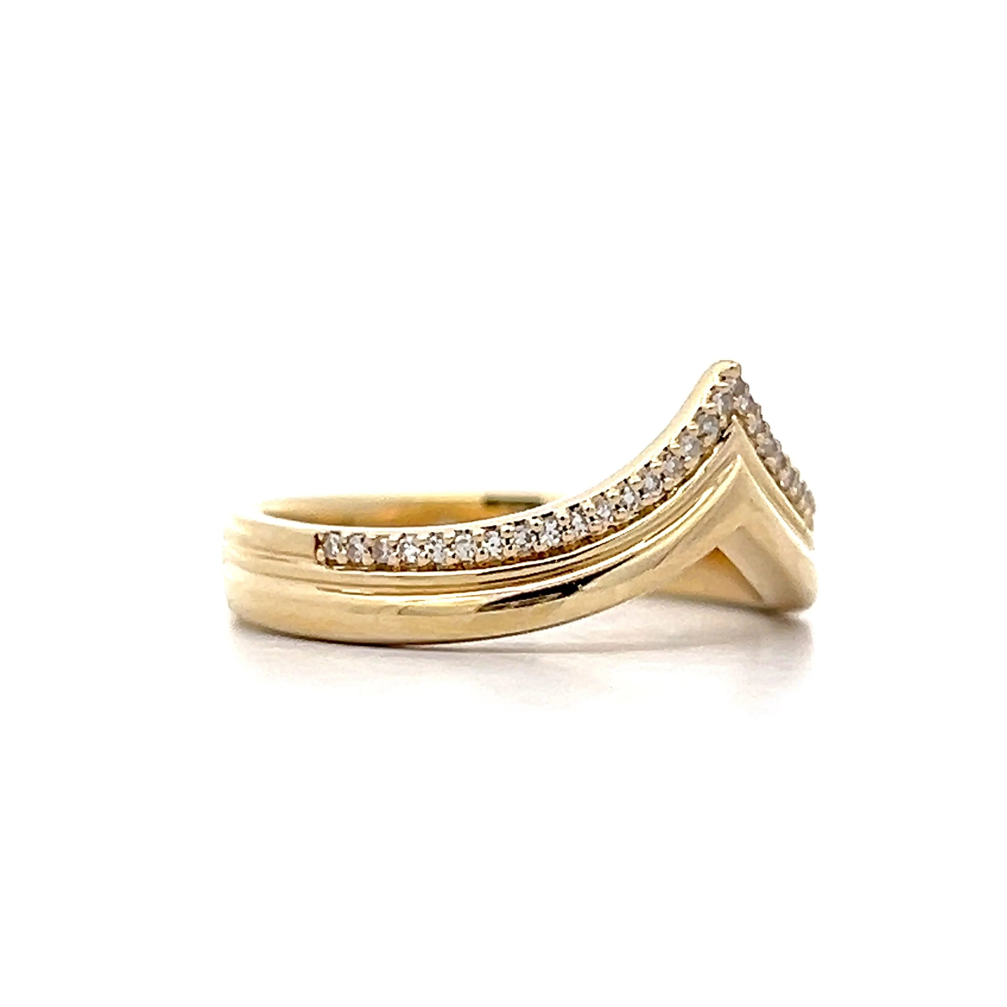 .10 Triple Stack Diamond Contour Wedding Band in 14k - Image 3