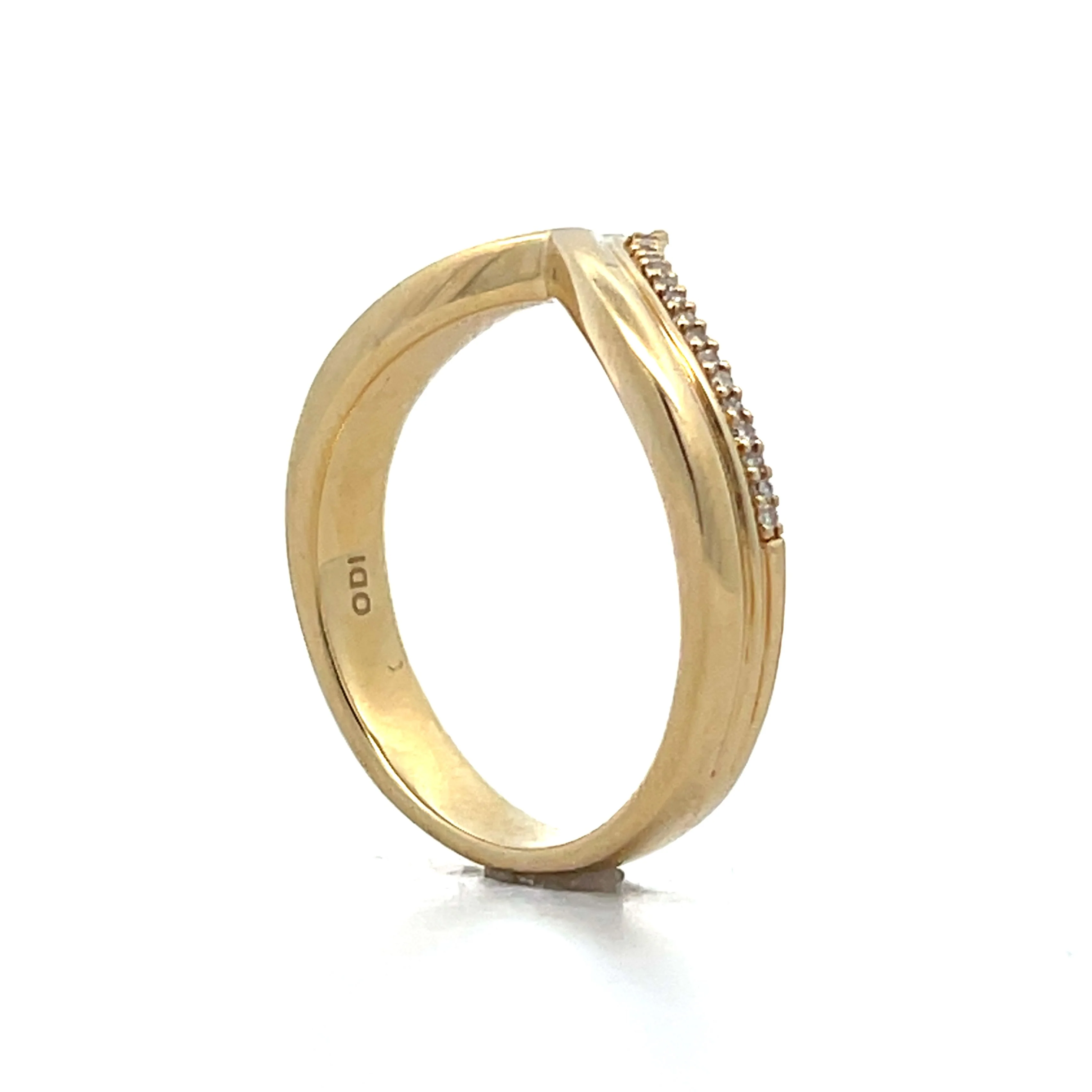 .10 Triple Stack Diamond Contour Wedding Band in 14k - Image 5