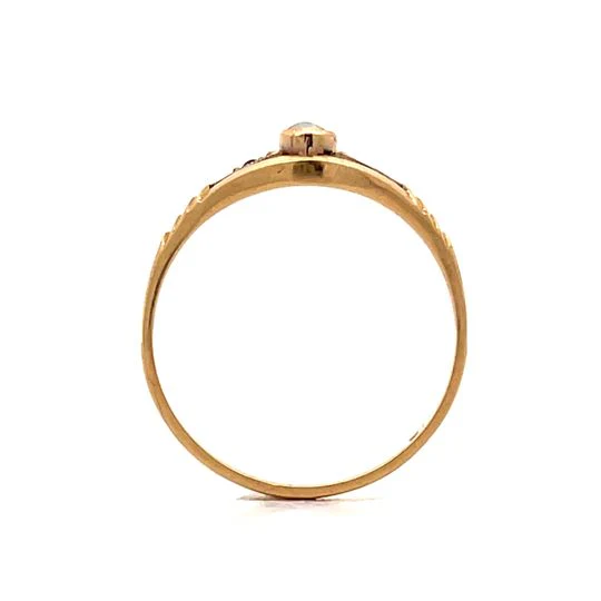 .10 Victorian Pearl & Ruby Stacking Ring in 14k - Image 4