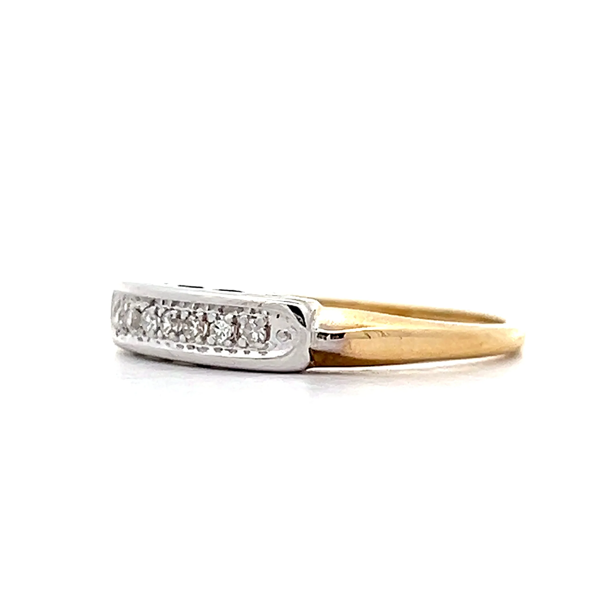 .10 Vintage Retro Diamond Wedding Band in 14k - Image 2