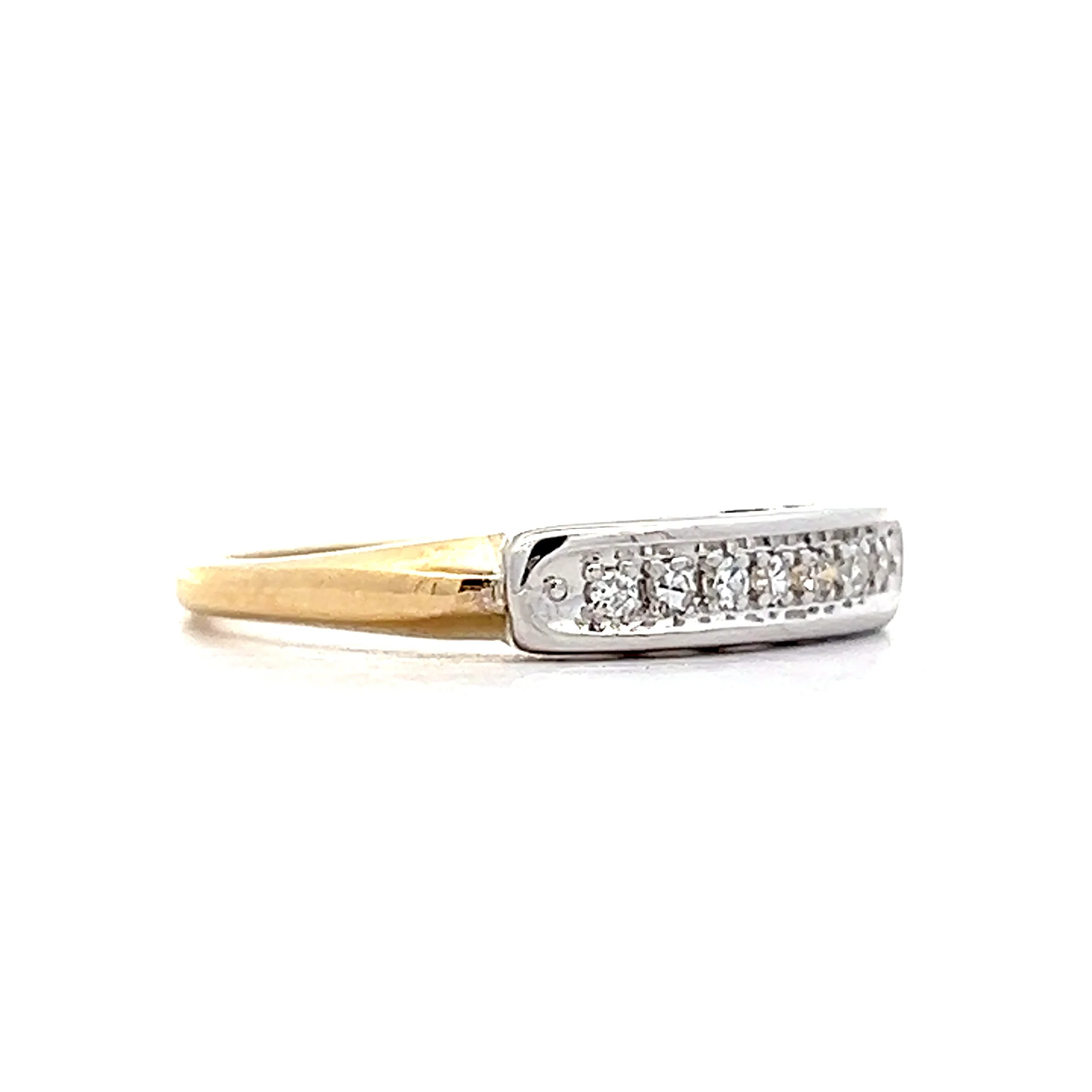 .10 Vintage Retro Diamond Wedding Band in 14k - Image 3