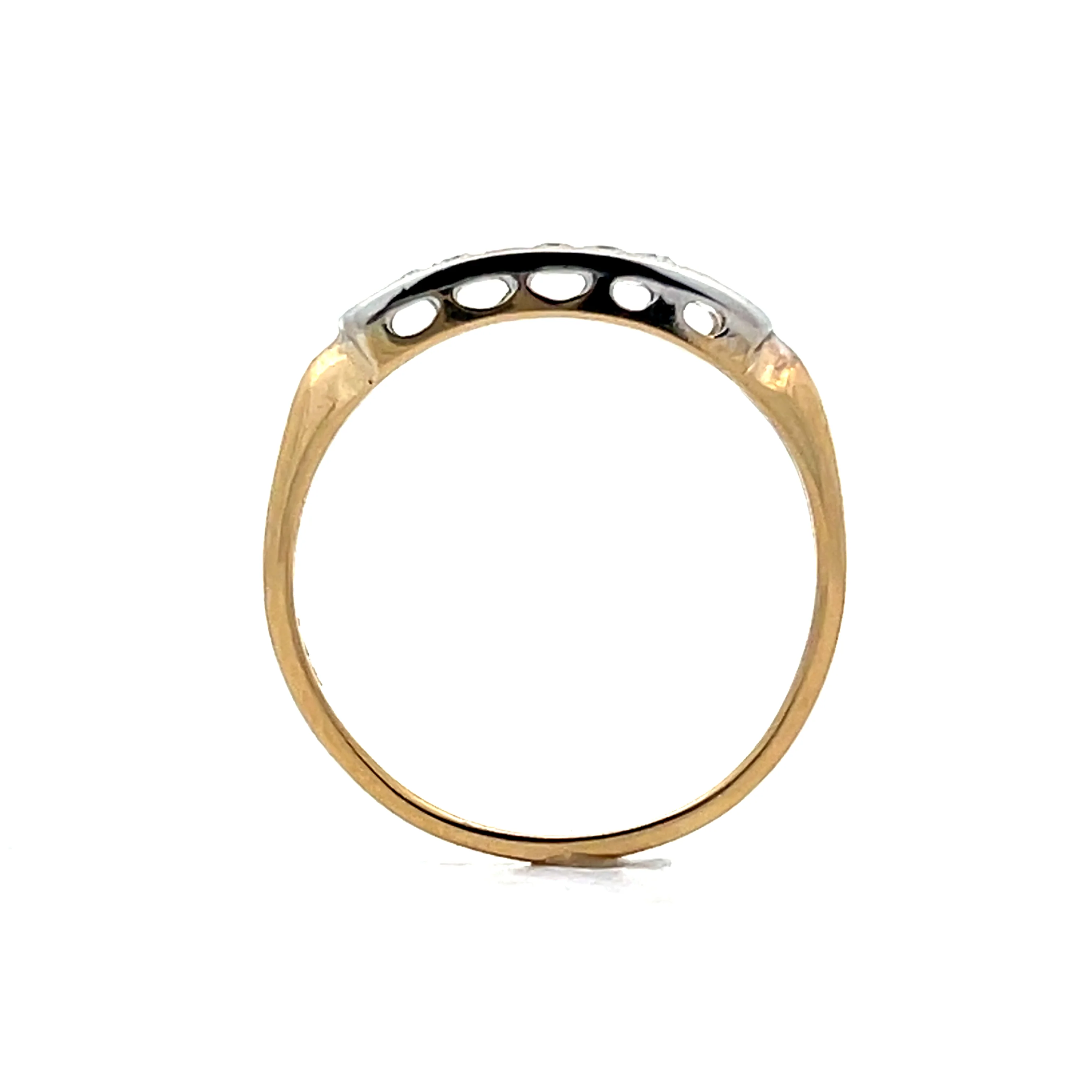 .10 Vintage Retro Diamond Wedding Band in 14k - Image 4