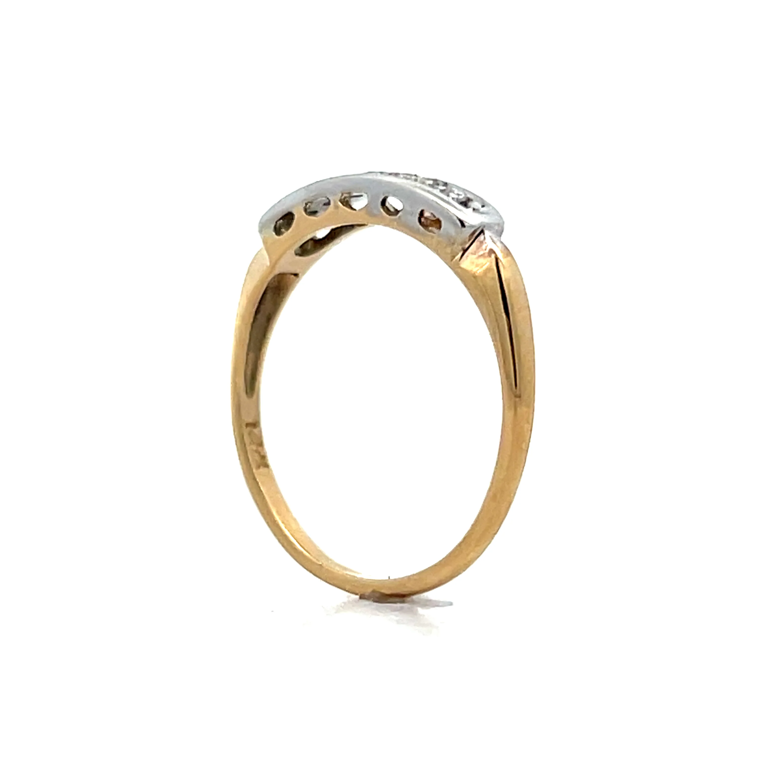 .10 Vintage Retro Diamond Wedding Band in 14k - Image 5