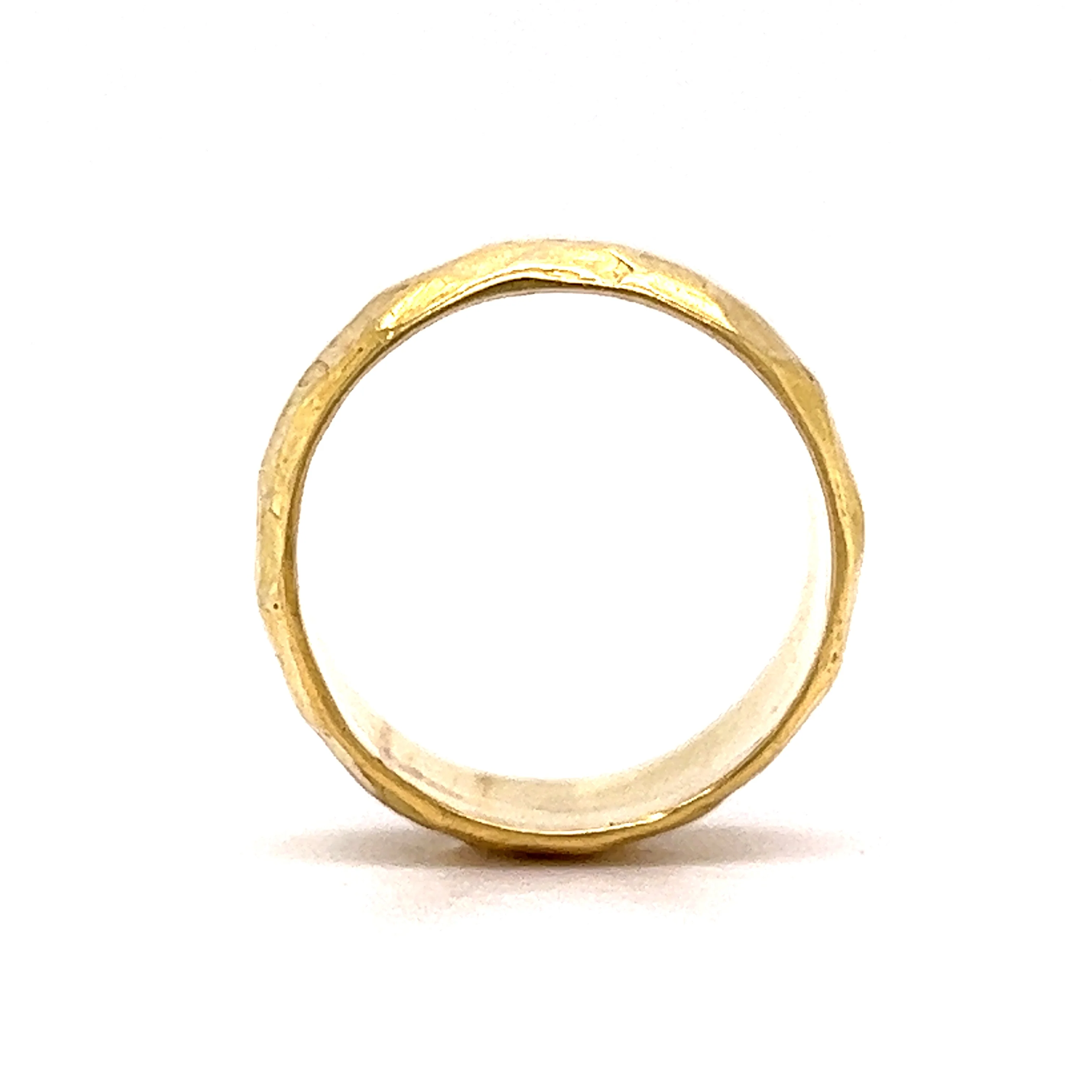 10mm Textured Band in 18k Yellow Gold - Image 4