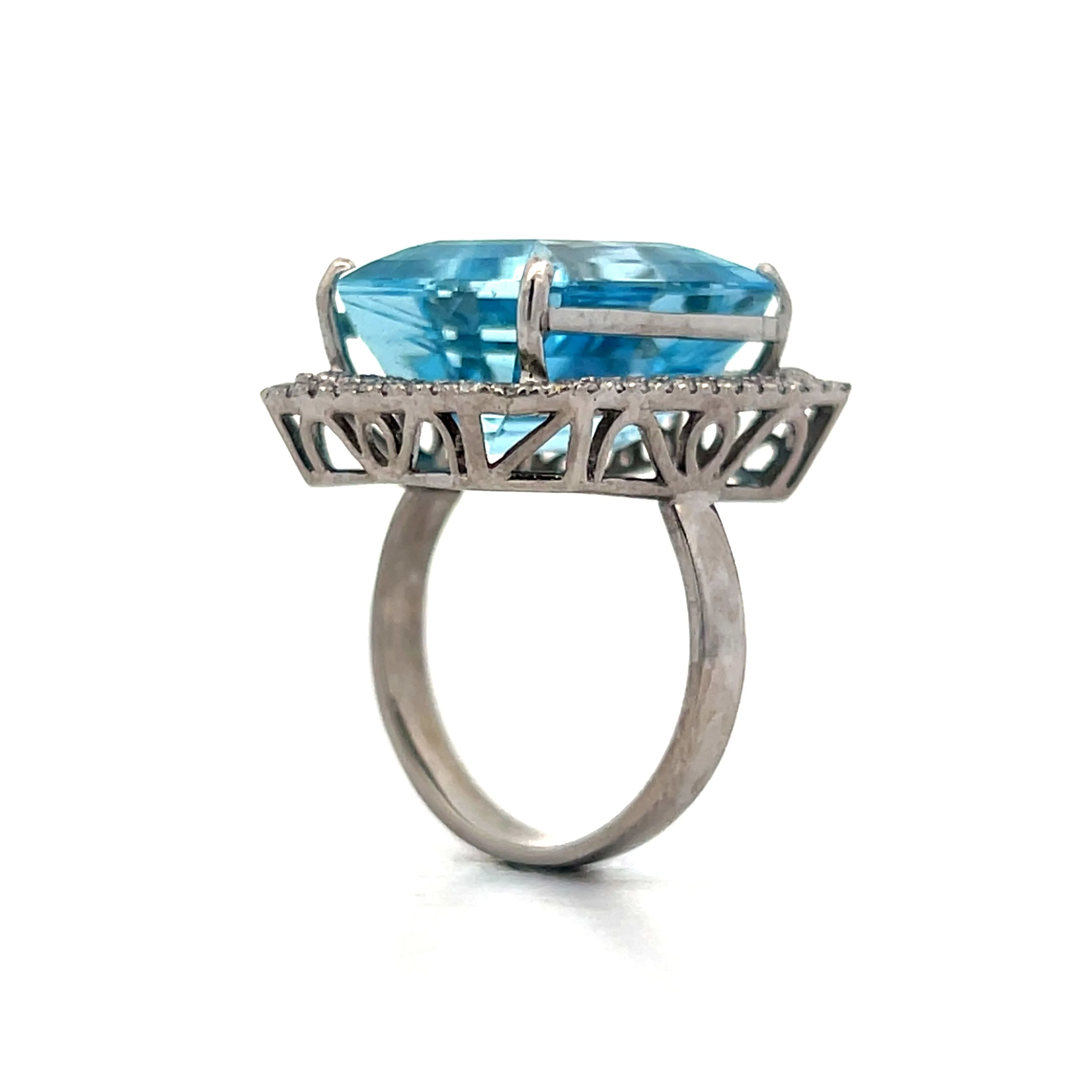 11.16 Emerald Cut Aquamarine in 14k White Gold - Image 5