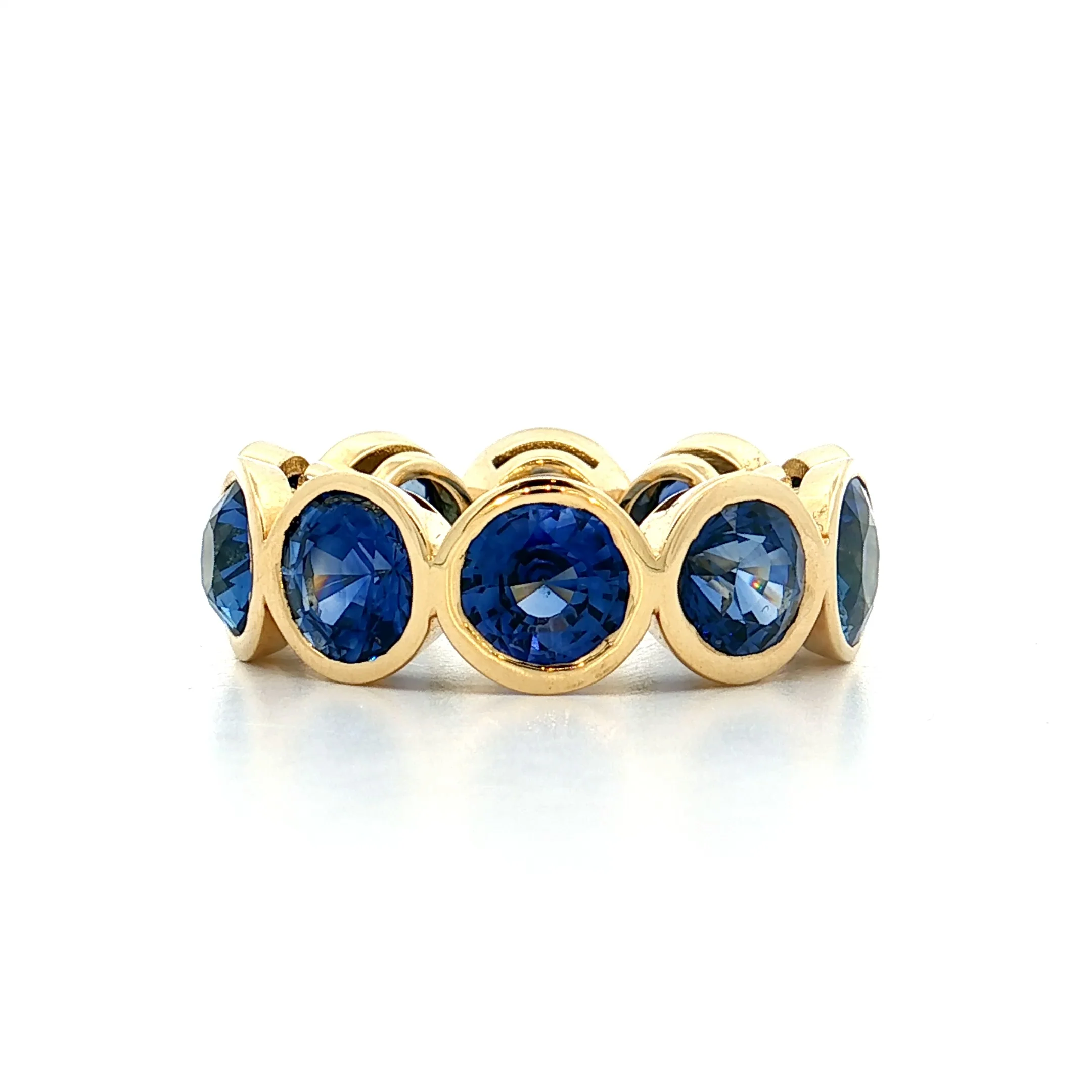 11.79 Blue Sapphire Eternity Band 18k Yellow Gold
