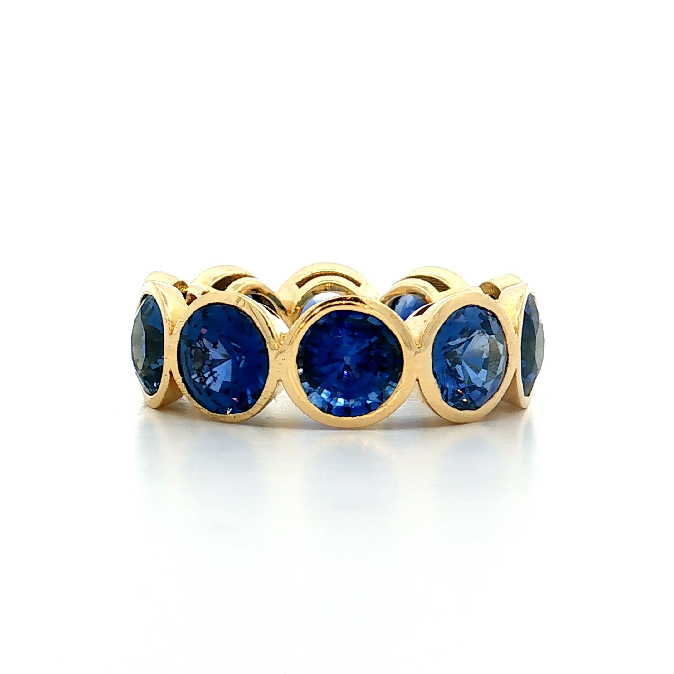 11.79 Blue Sapphire Eternity Band 18k Yellow Gold - Image 3