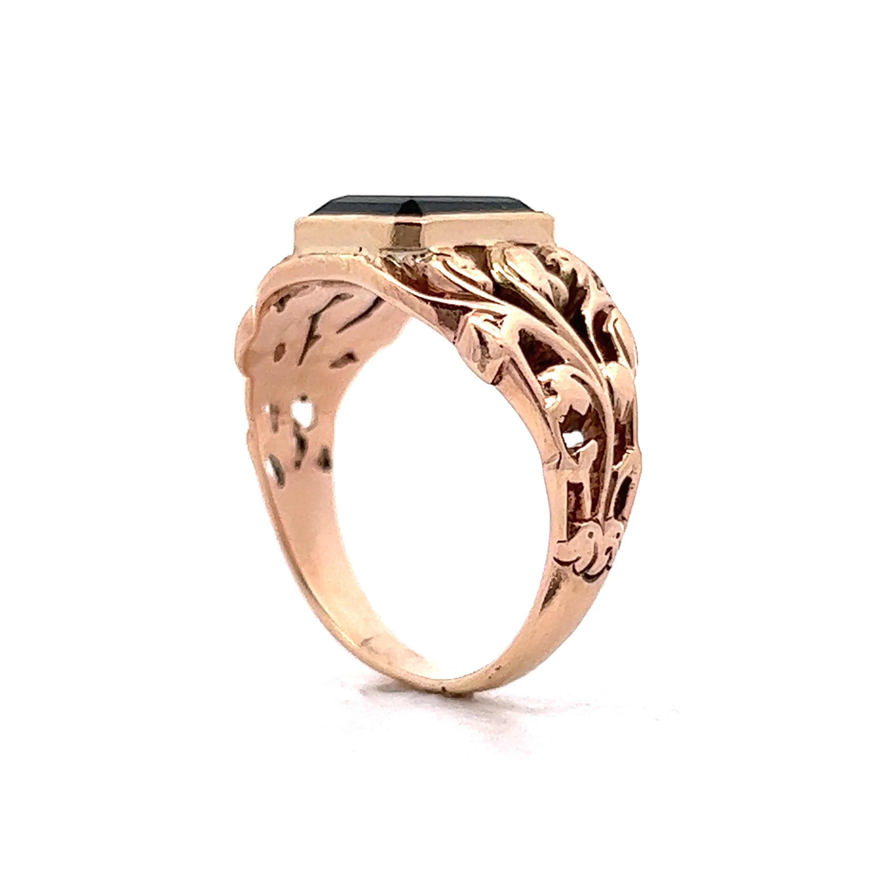 Vintage Art Nouveau Tourmaline Ring in 14k Yellow Gold - Image 5