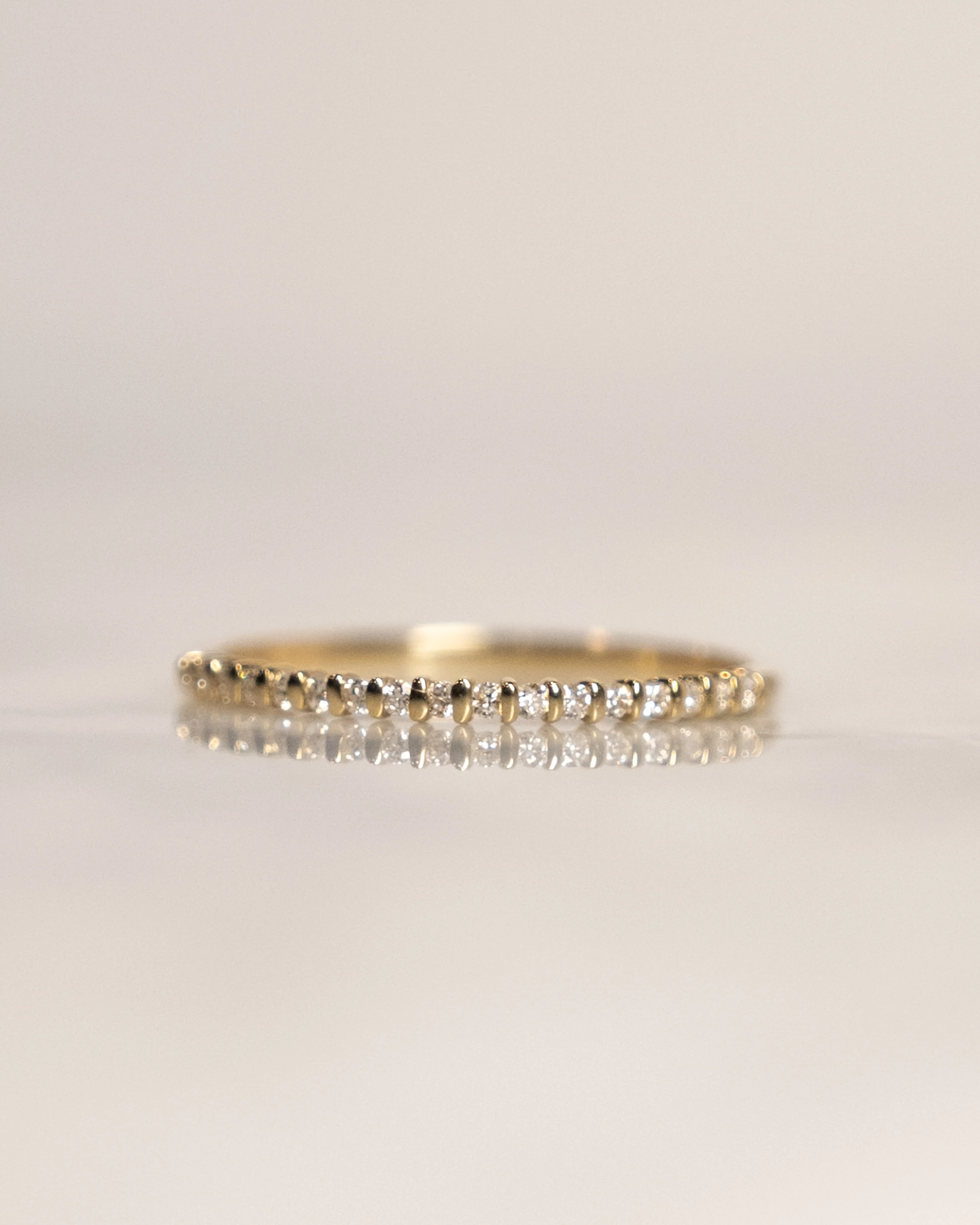 .11 Bar Set Diamond Wedding Band in 14k Yellow Gold - Image 6