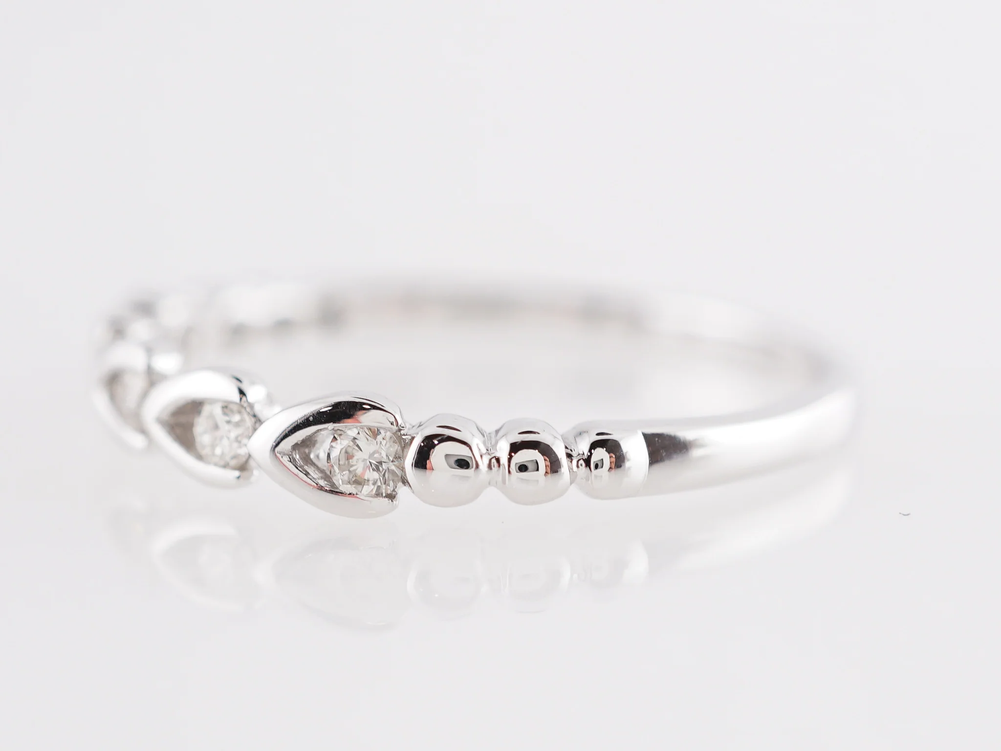 .11 Bezel Diamond Wedding Band in 14k White Gold - Image 2