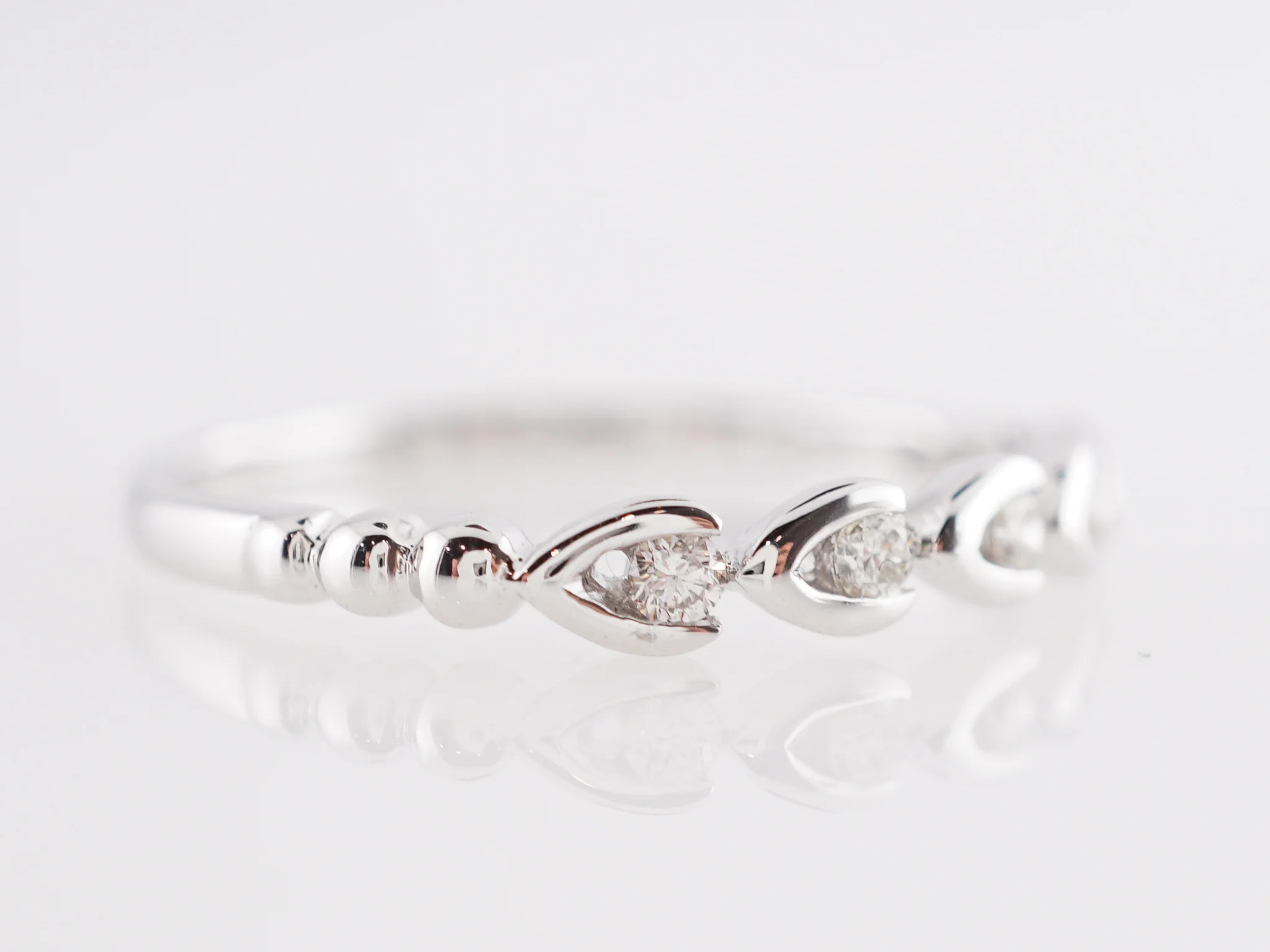 .11 Bezel Diamond Wedding Band in 14k White Gold - Image 3