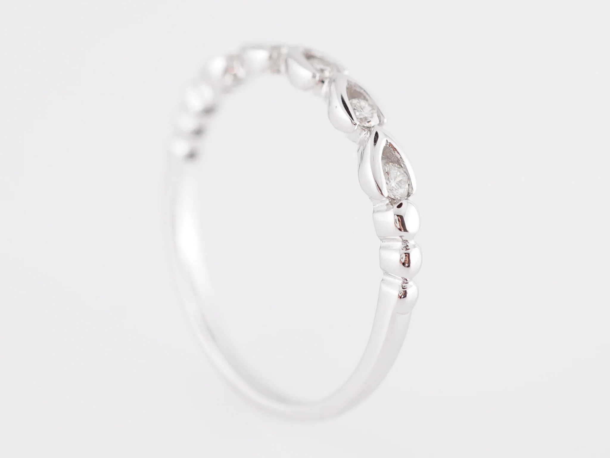 .11 Bezel Diamond Wedding Band in 14k White Gold - Image 4