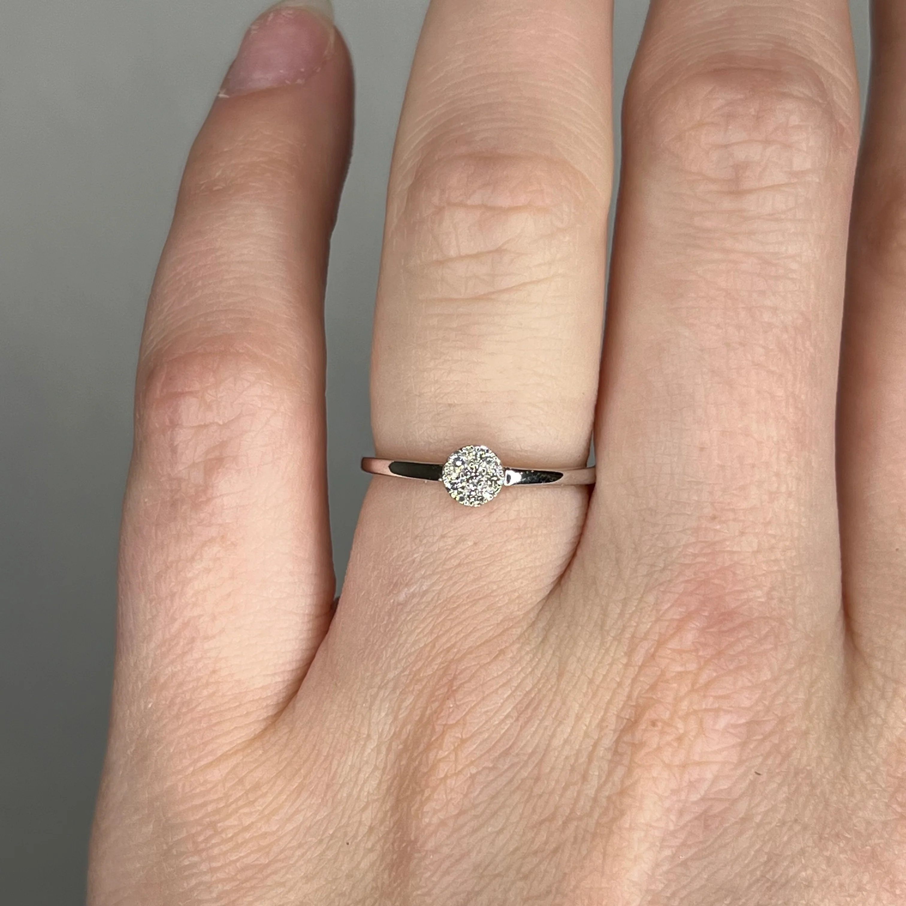 .11 Diamond Pave Stacking Ring in 14k White Gold - Image 6