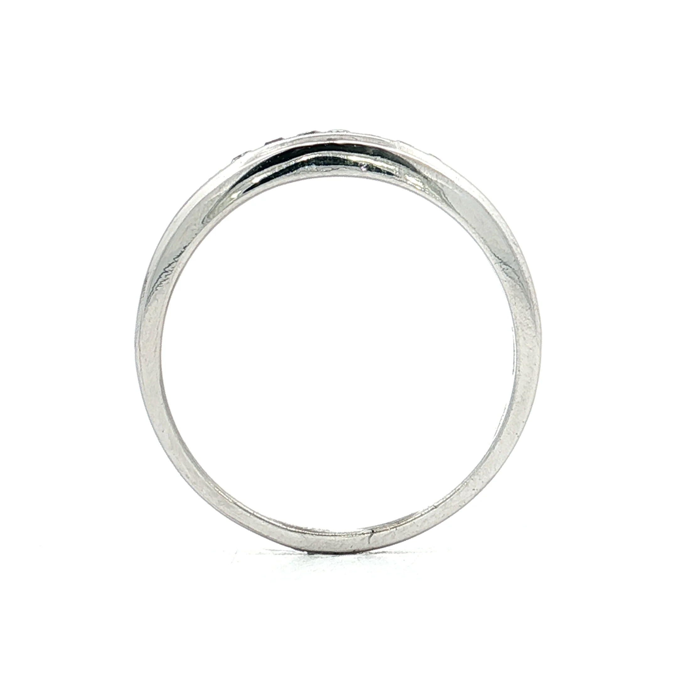 .11 Vintage Diamond Wedding Band 14k White Gold - Image 4