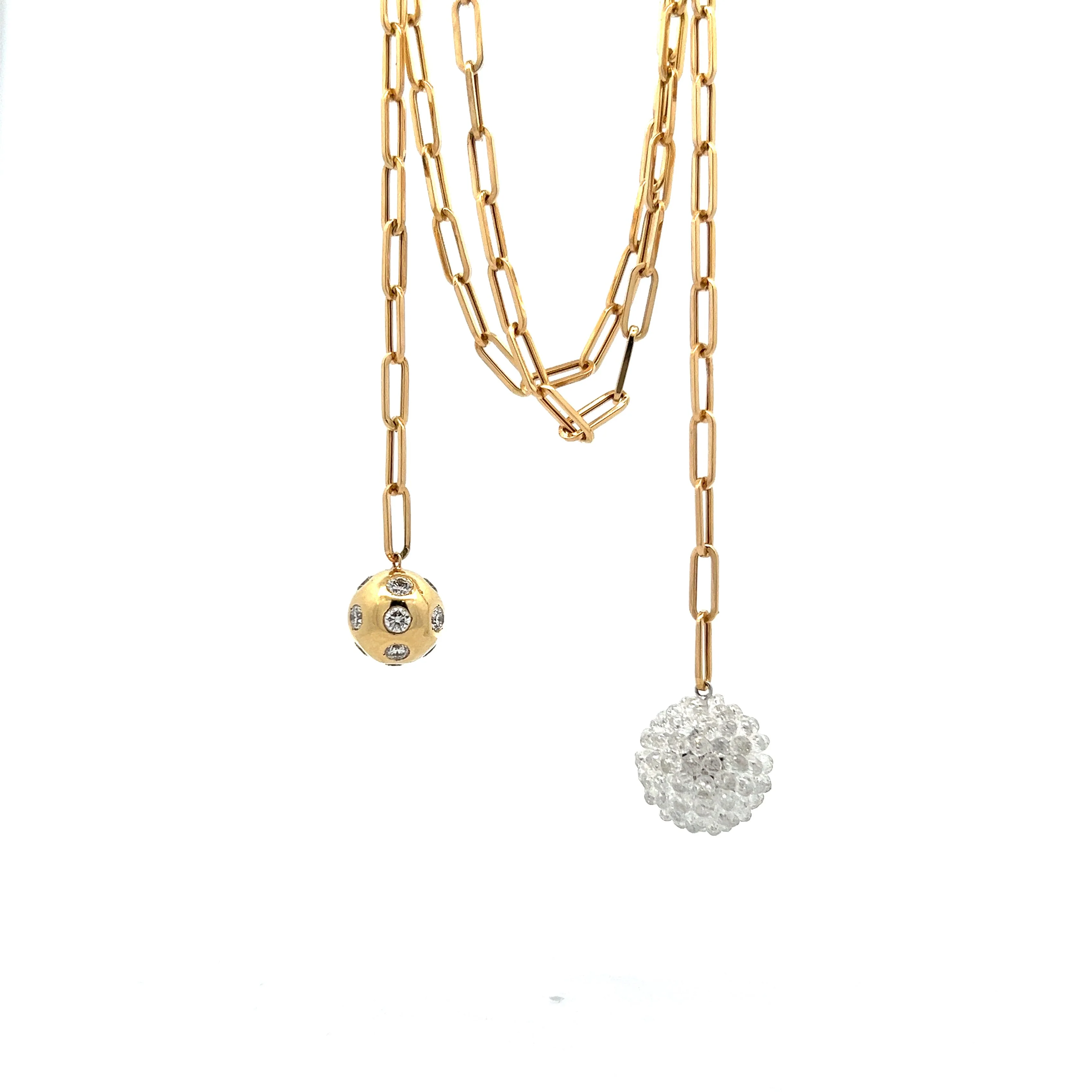 12.97 Diamond Lariat Necklace in 18k Yellow Gold