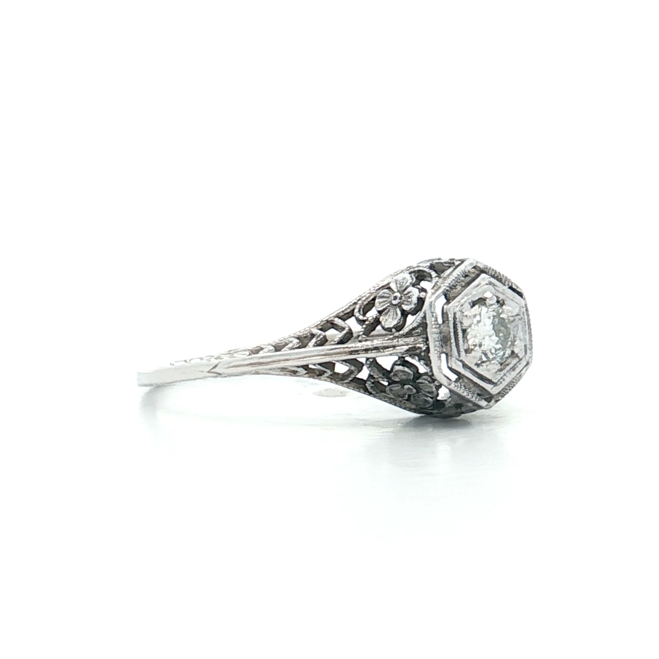 .12 Antique Deco Solitaire Engagement Ring 18k - Image 3