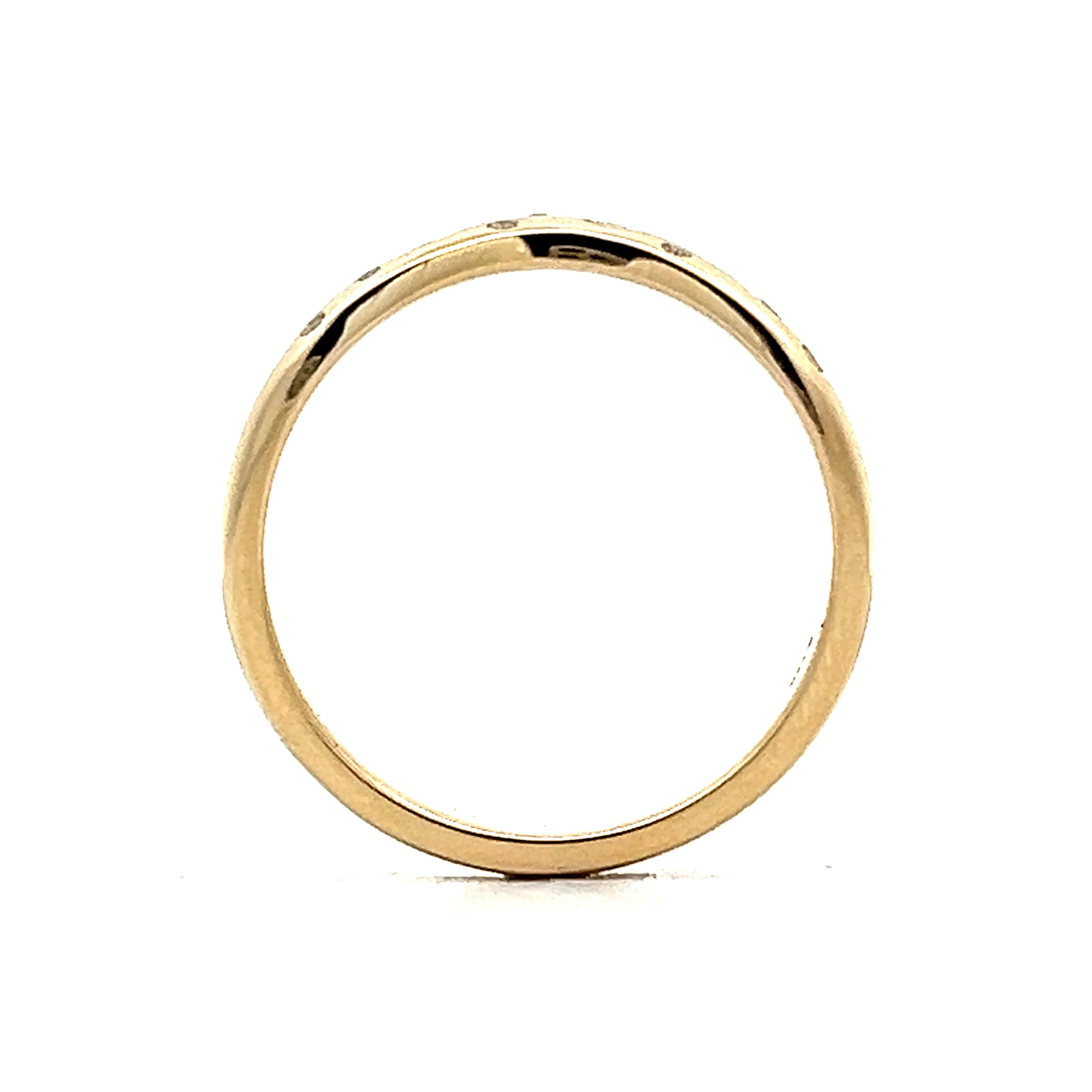 .12 Bezel Diamond Contour Wedding Band in 14k - Image 4