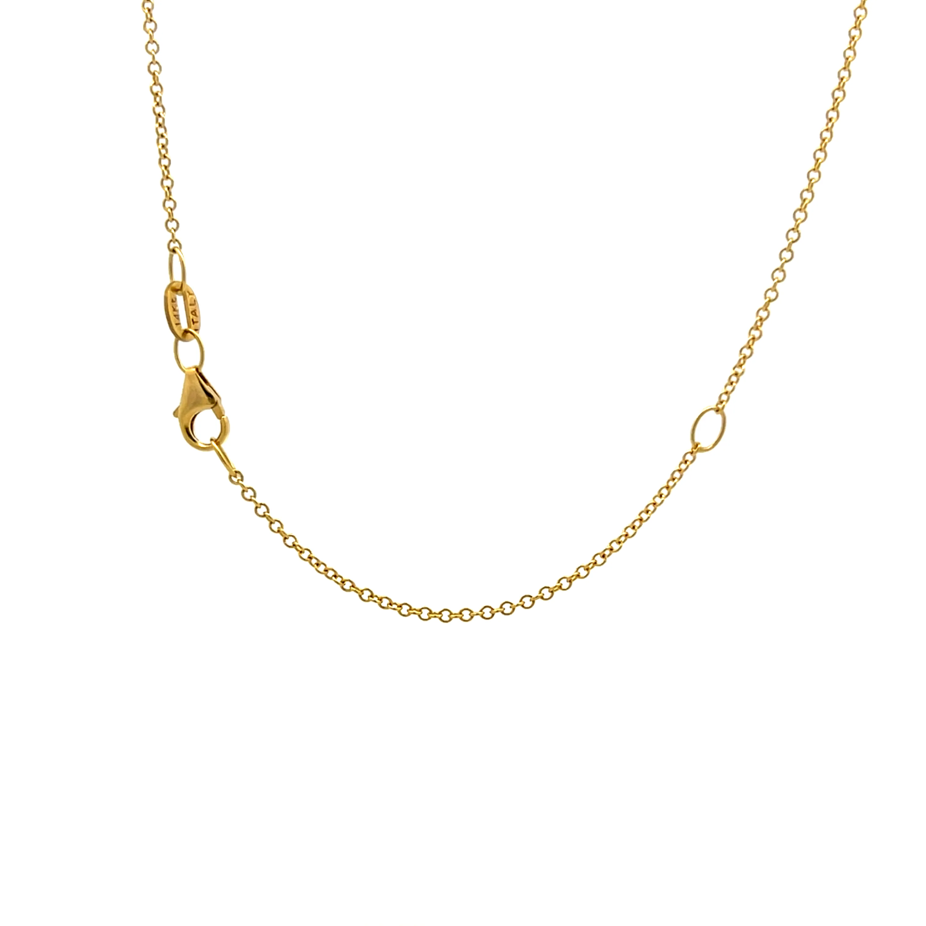 .12 Diamond Hamsa Pendant Necklace in 14k Yellow Gold - Image 4