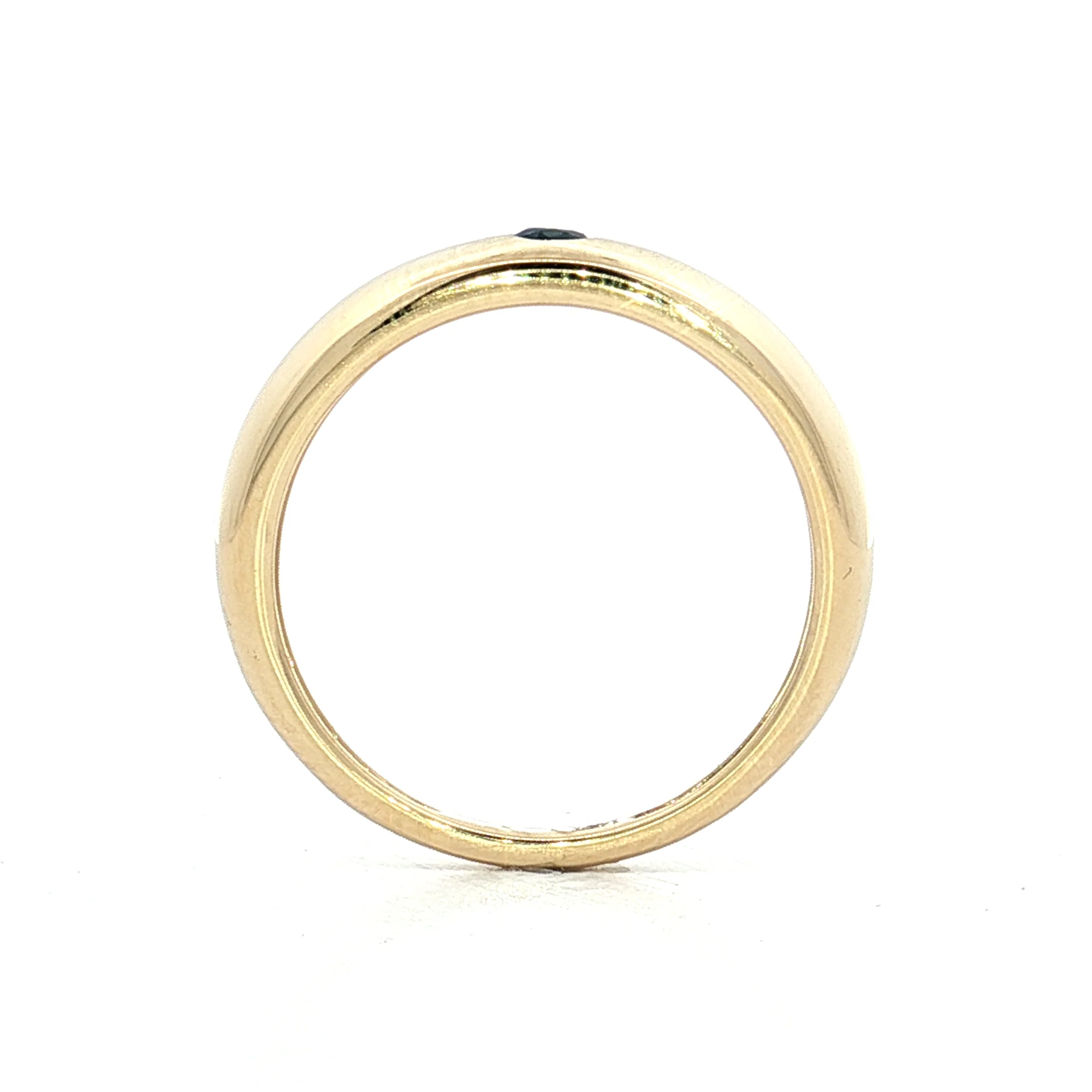 .12 Flush Set Blue Sapphire Stacking Ring 14k - Image 4
