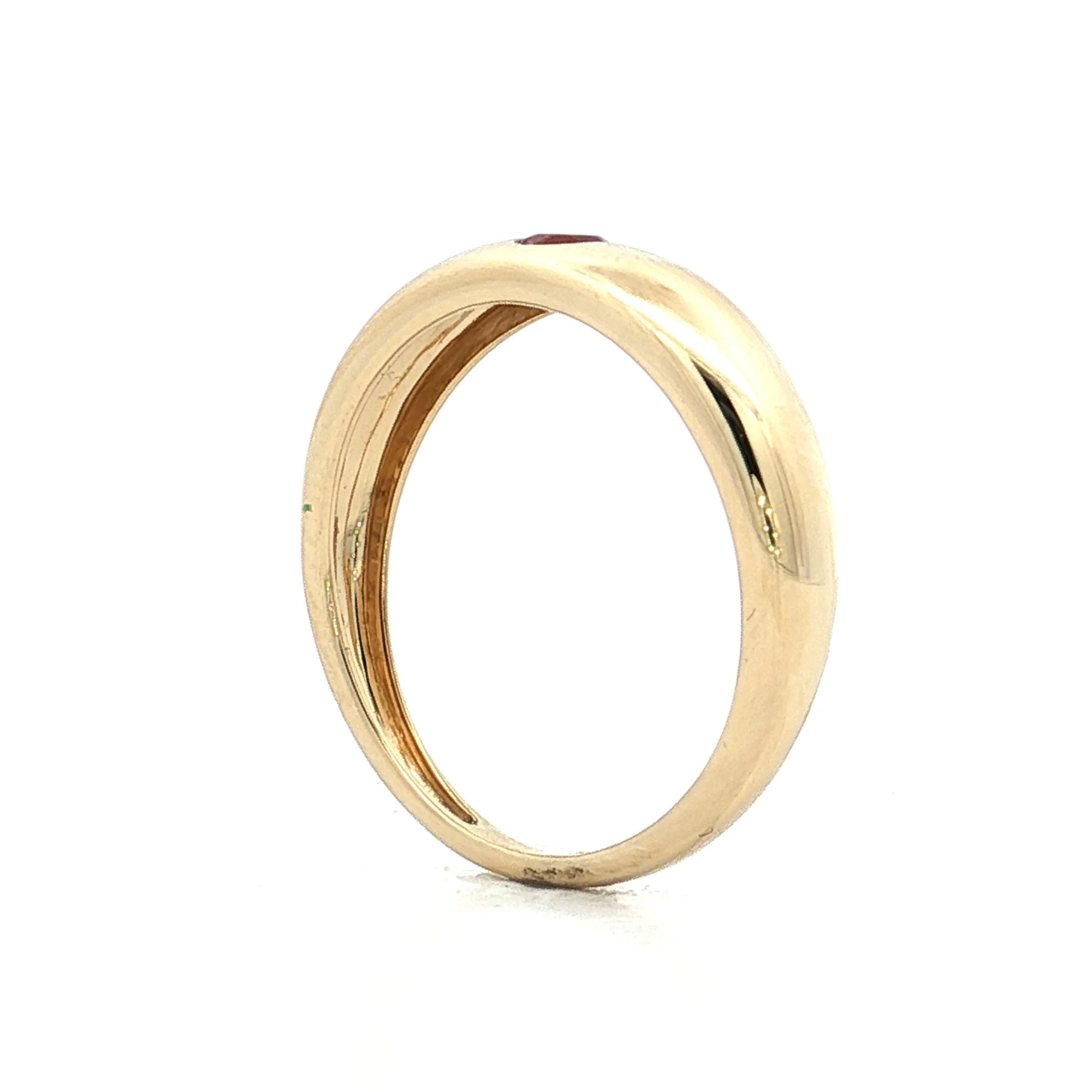 .12 Flush Set Pink Tourmaline Stacking Ring 14k - Image 5