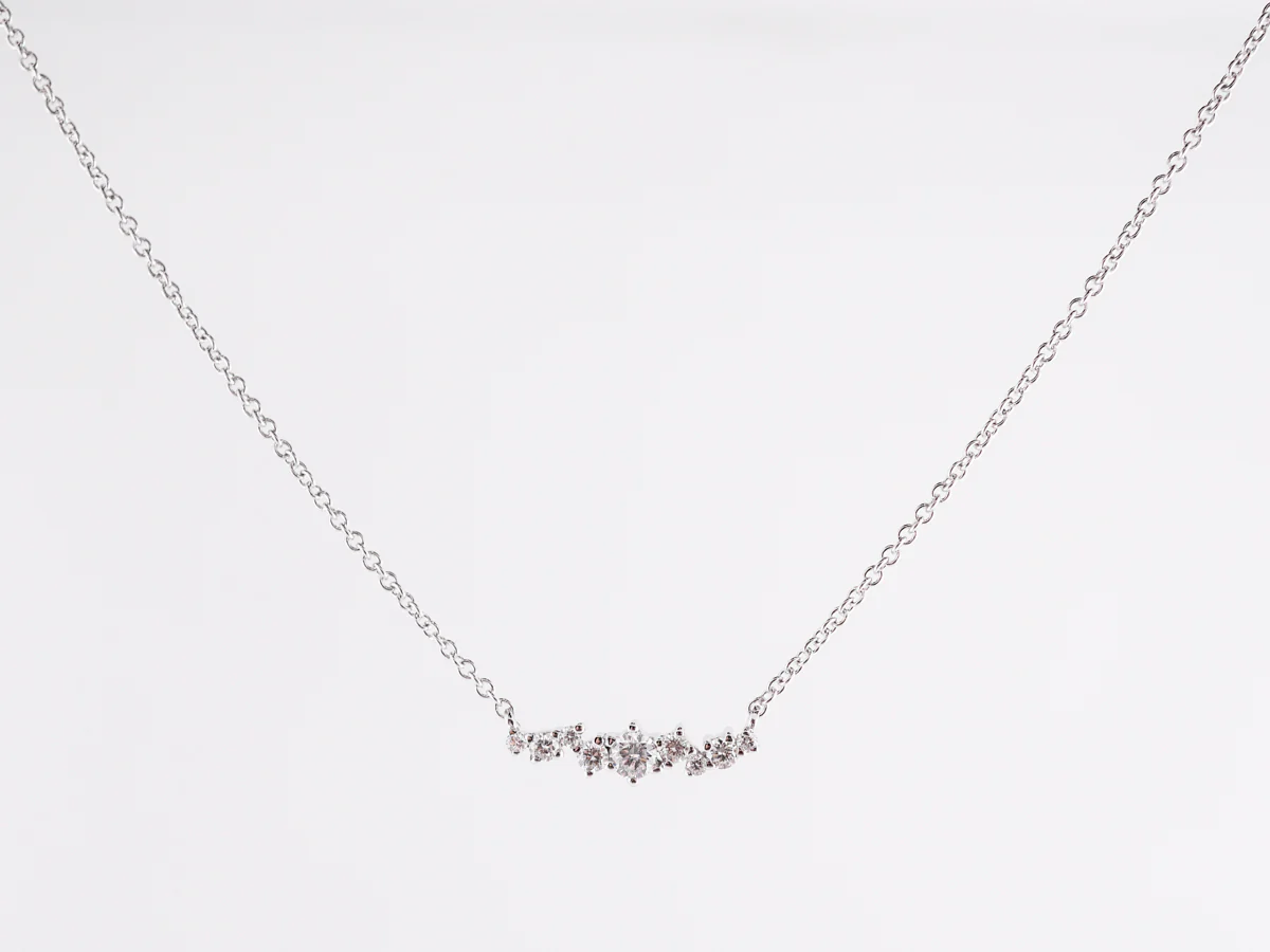 .12 Thin Diamond Pendant Necklace in 18K White Gold