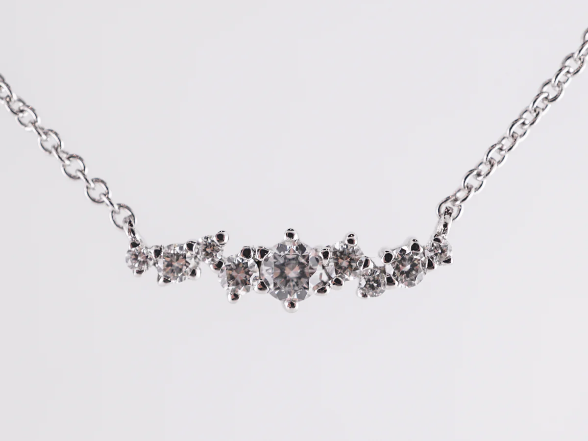 .12 Thin Diamond Pendant Necklace in 18K White Gold - Image 3
