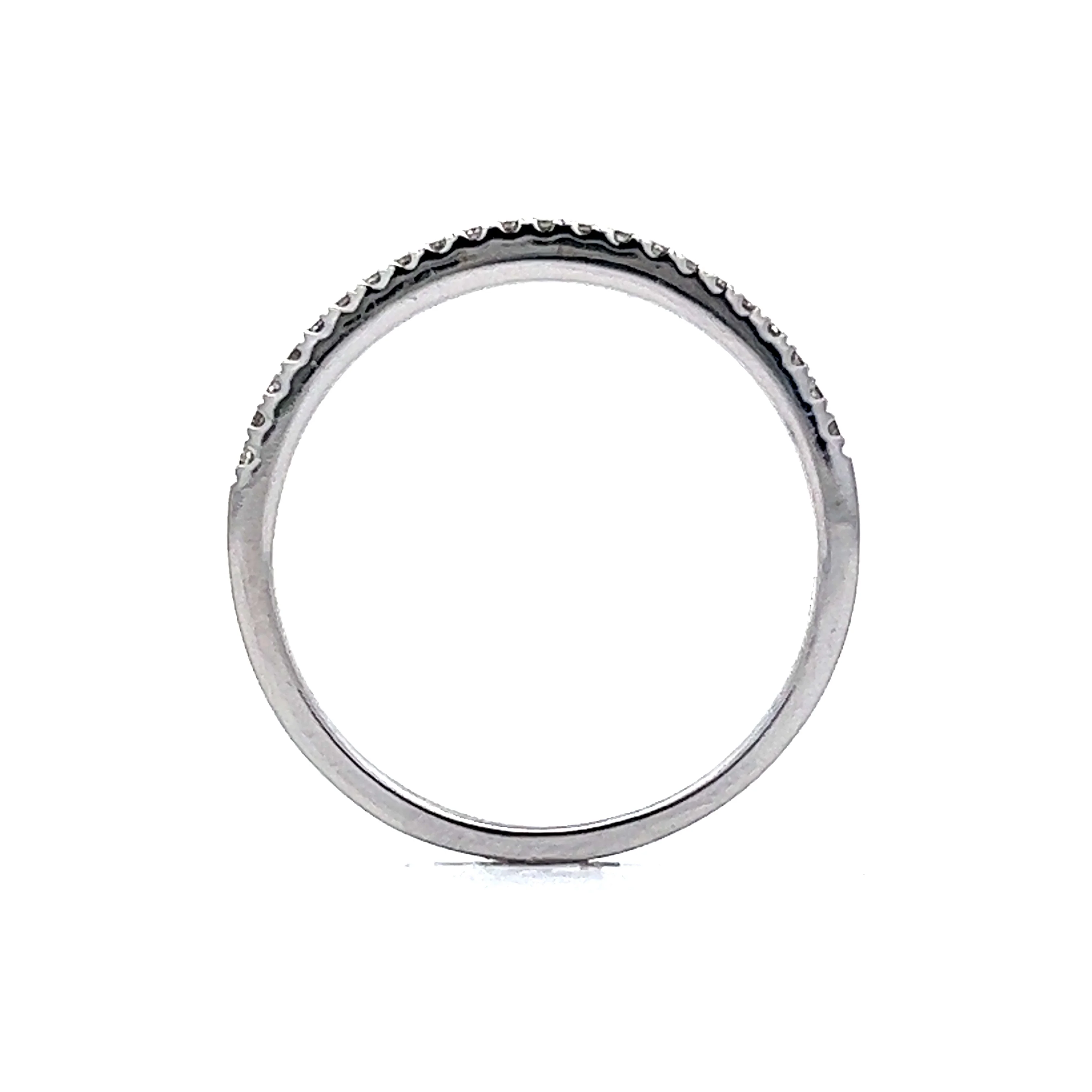 .12 Thin Diamond Wedding Band in 14k White Gold - Image 4