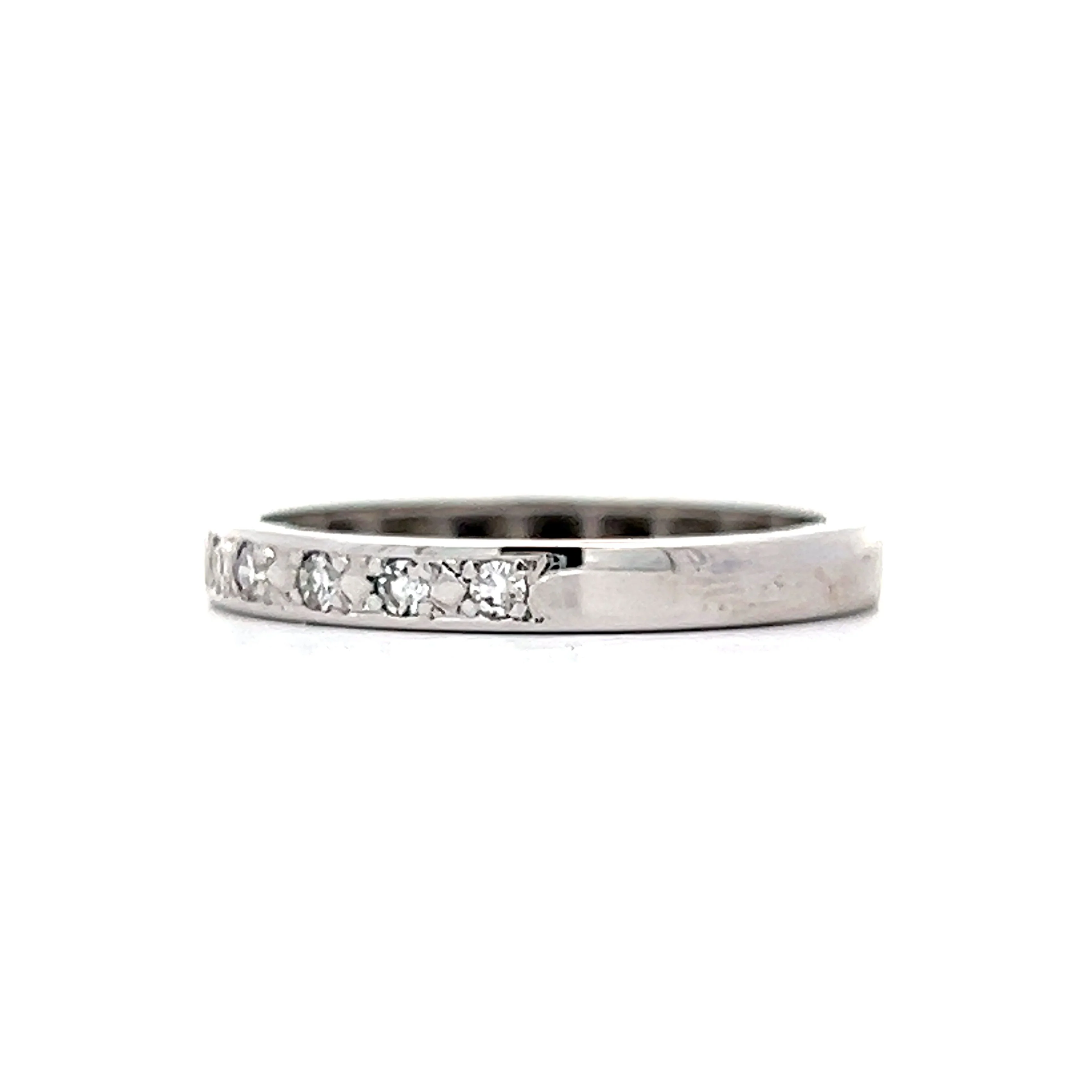 .125 Vintage Single Cut Diamond Band in 14k White Gold - Image 2