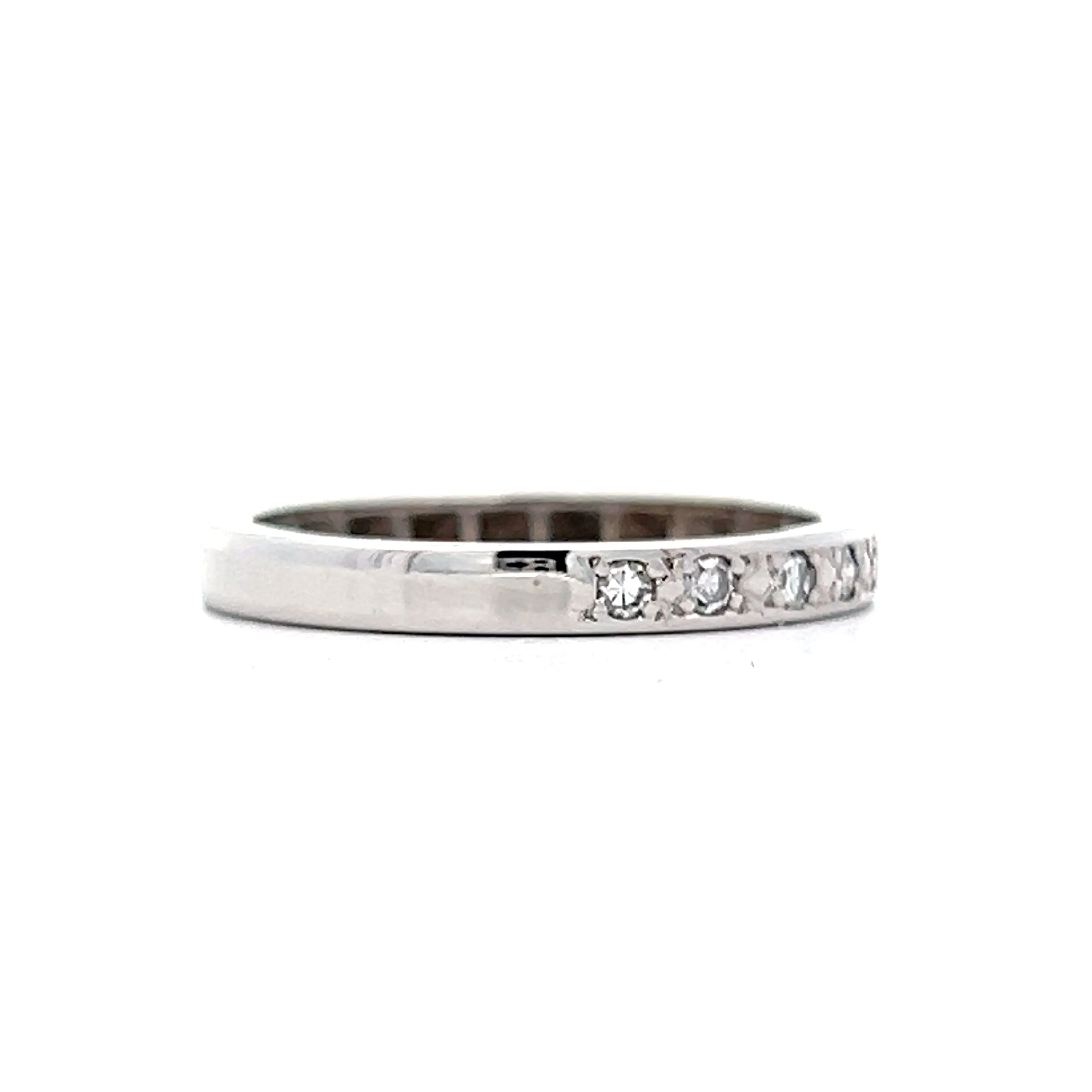 .125 Vintage Single Cut Diamond Band in 14k White Gold - Image 3