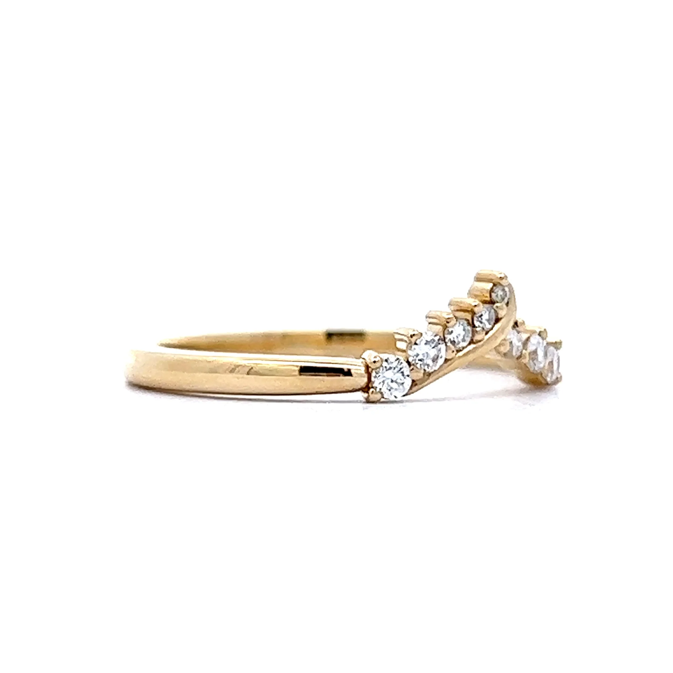 Unique Contour Diamond Wedding Band in 14k Yellow Gold - Image 3