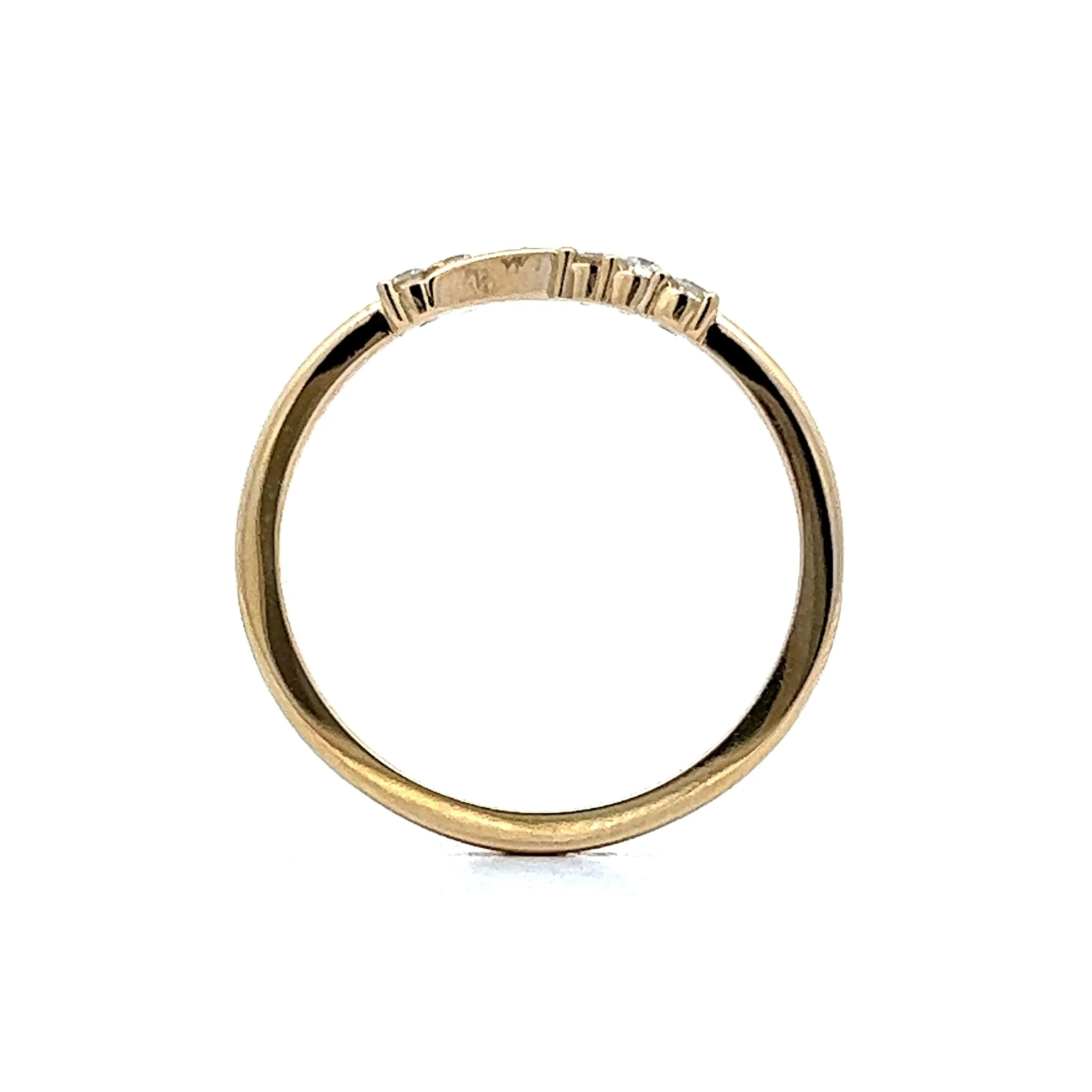 Unique Contour Diamond Wedding Band in 14k Yellow Gold - Image 4