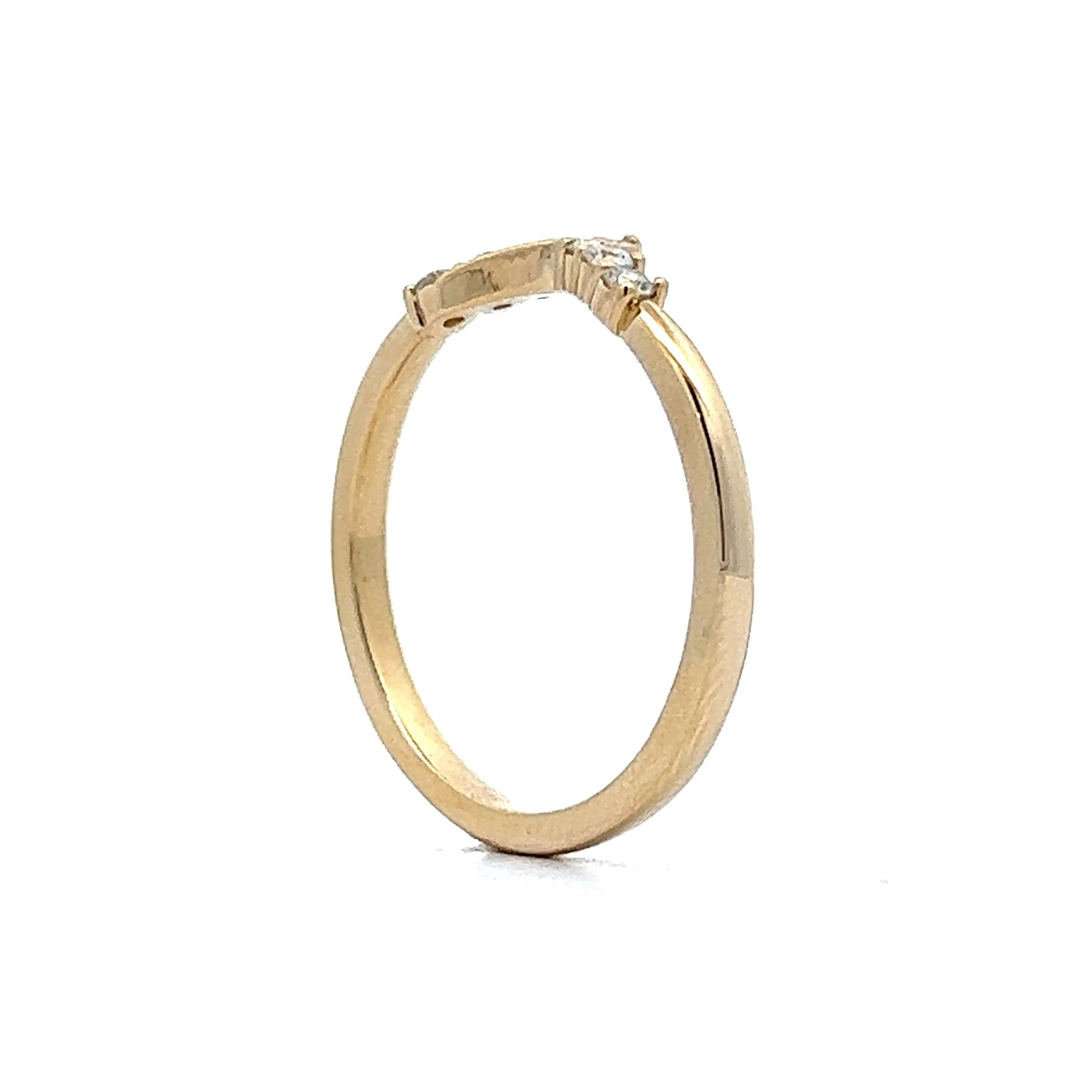 Unique Contour Diamond Wedding Band in 14k Yellow Gold - Image 5