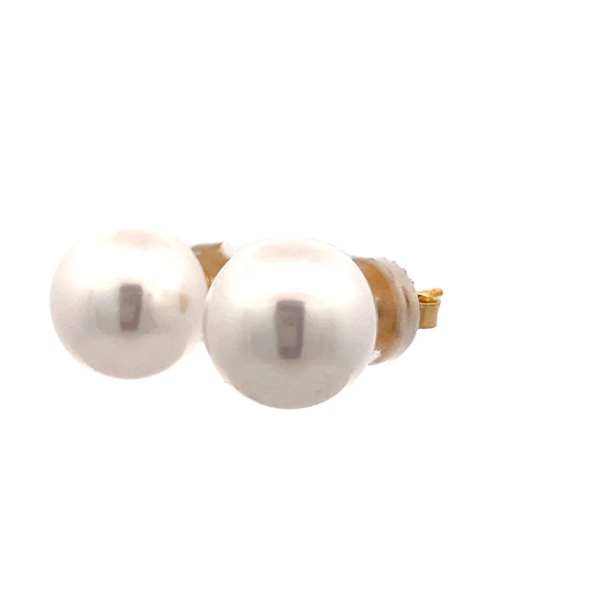 12mm Cultured Freshwater Pearl Stud Earrings 14k - Image 2