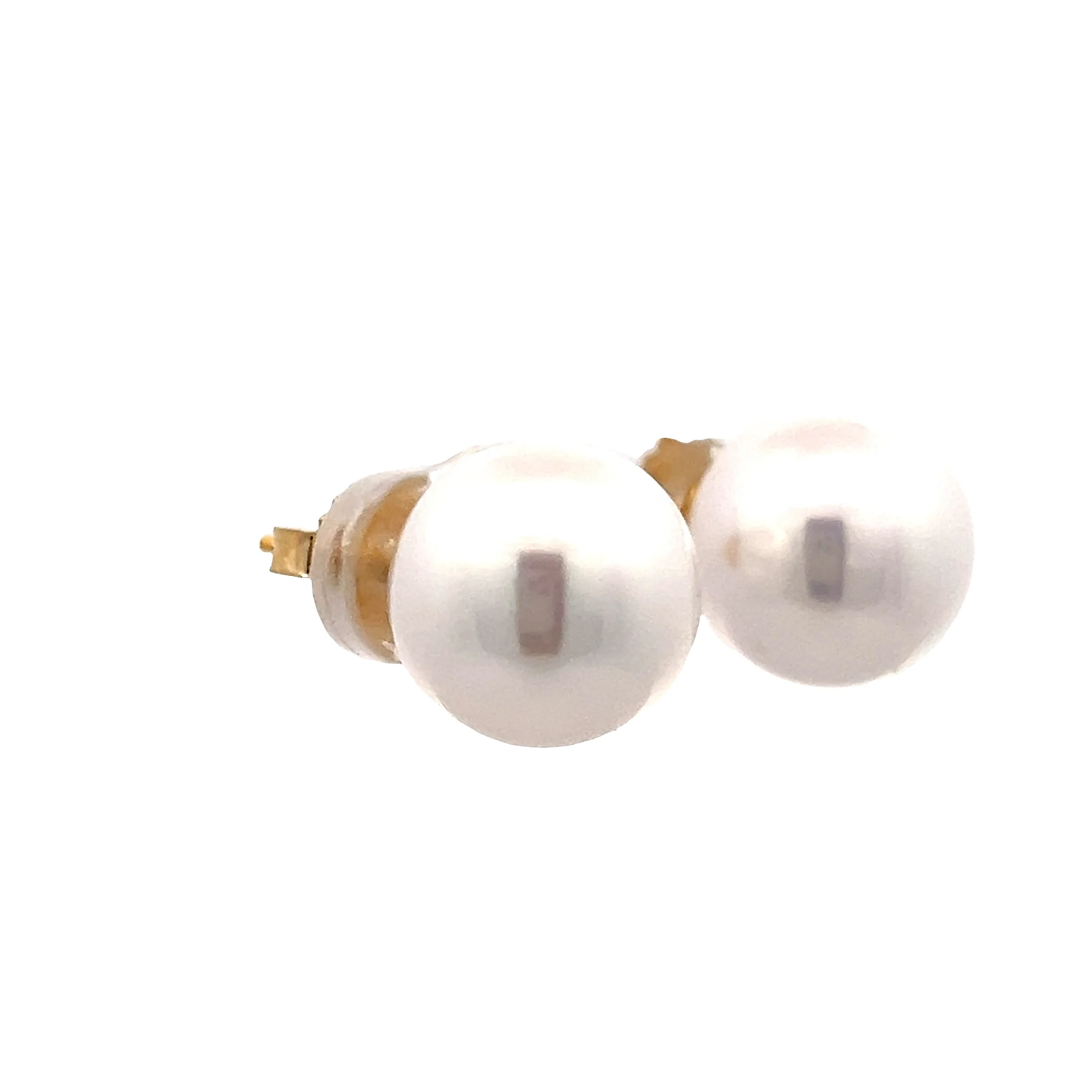 12mm Cultured Freshwater Pearl Stud Earrings 14k - Image 3
