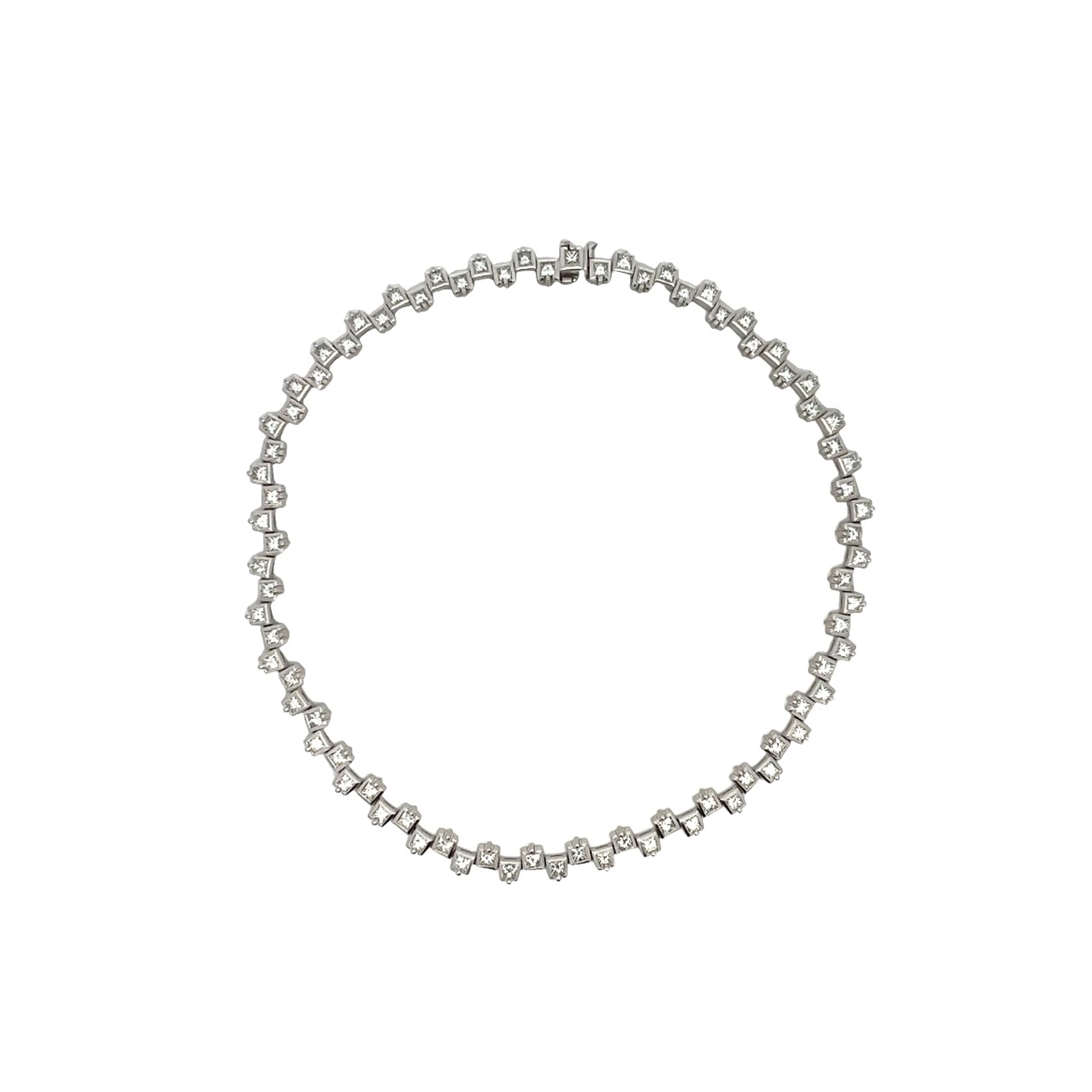 13.32 Neil Joseph Diamond Collar Necklace in 18k White Gold