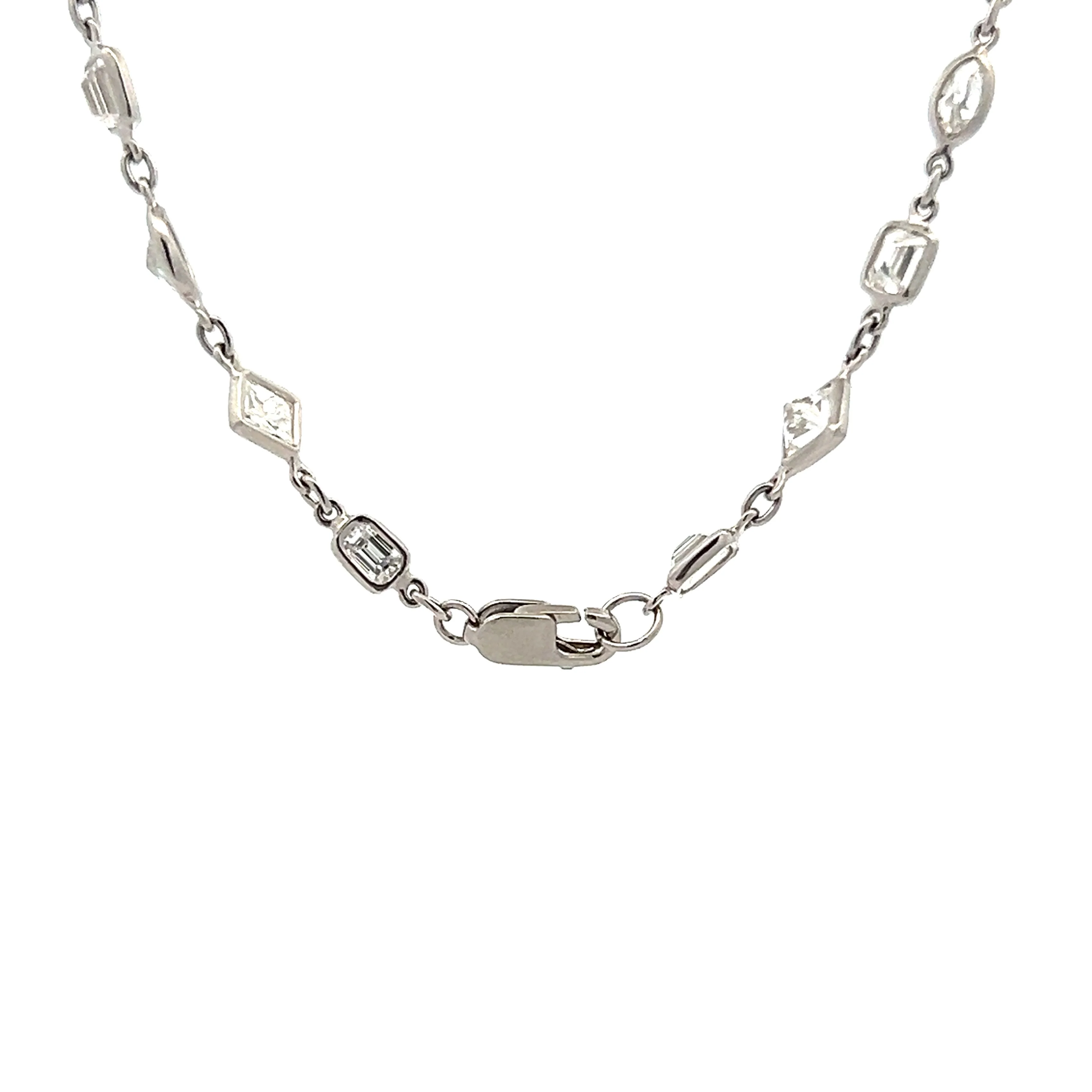 13.54 Multi Cut Diamond Necklace in Platinum - Image 4