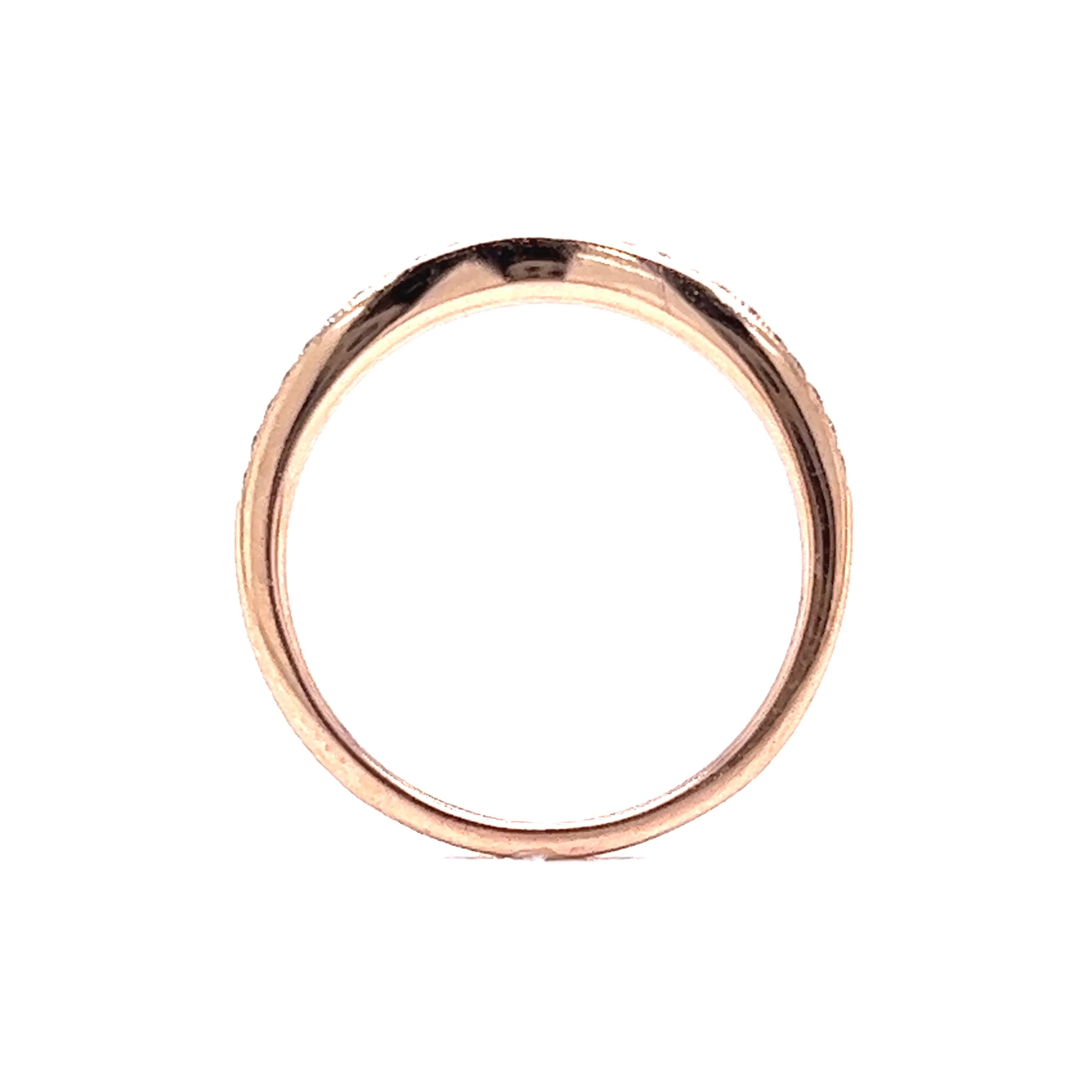 .13 Curved Diamond Wedding Band in 14k Rose Gold - Image 4